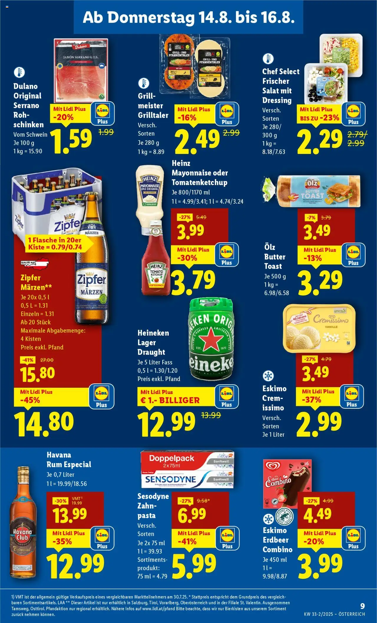 Lidl Flugblatt - Altenmarkt im Pongau, St. Johann im Pongau, Zell am See gültig ab 14.08.2025 | Seite: 11 | Produkte: Pasta, Grill, Butter, Schinken