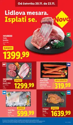 Sveža tanka kobasica XXL pakovanje, 500 g; 1 kg = 639.98 - pregled Lidl kataloga - važi od 20.11.2025 | Strana: 7 | Proizvode: Pakovanje, Kobasica