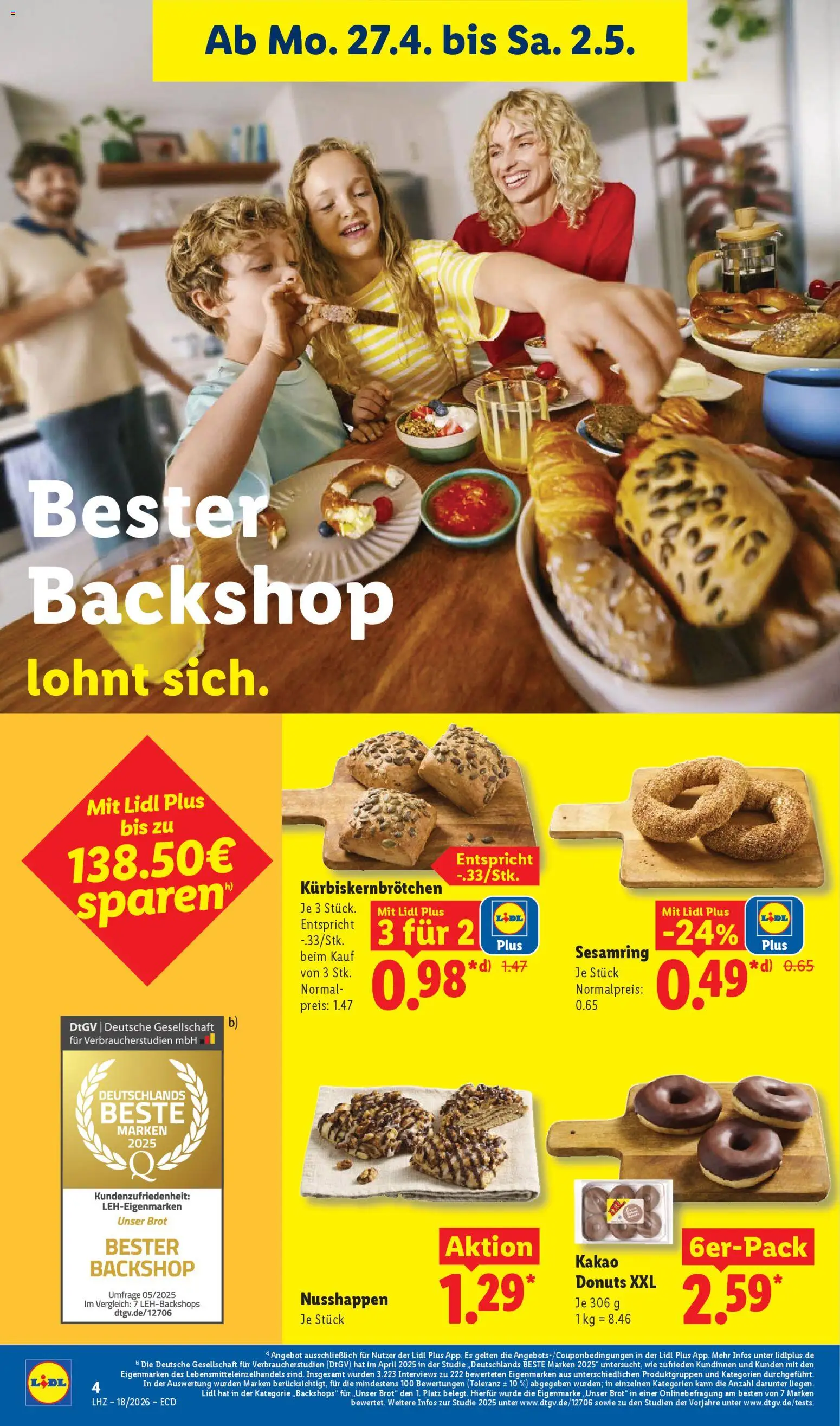 Lidl Prospekt – gültig ab 27.04.2026 | Seite: 10 | Produkte: Donuts, Brot