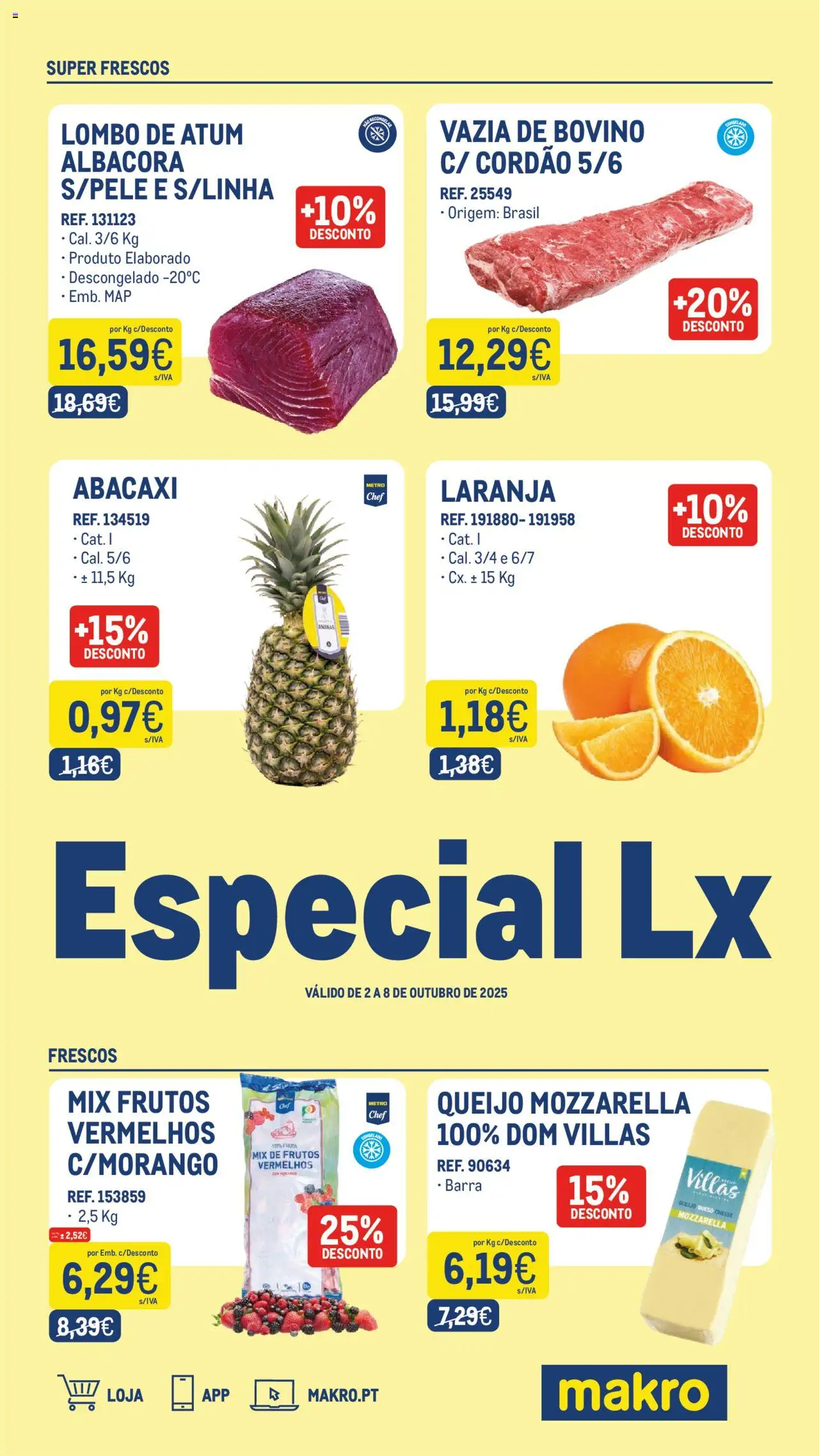Makro - Especial Lx │ válido de 02.10.2025 | Página: 1 | Produtos: Atum, Queijo, Lombo, Abacaxi