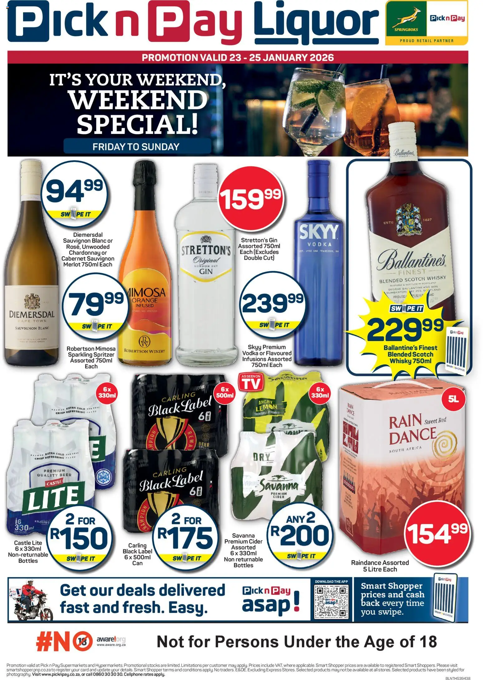 New Pick n Pay catalogue – valid from 23.01.2026 | Page: 1 | Products: Cider, Beer, Vodka, Lemon