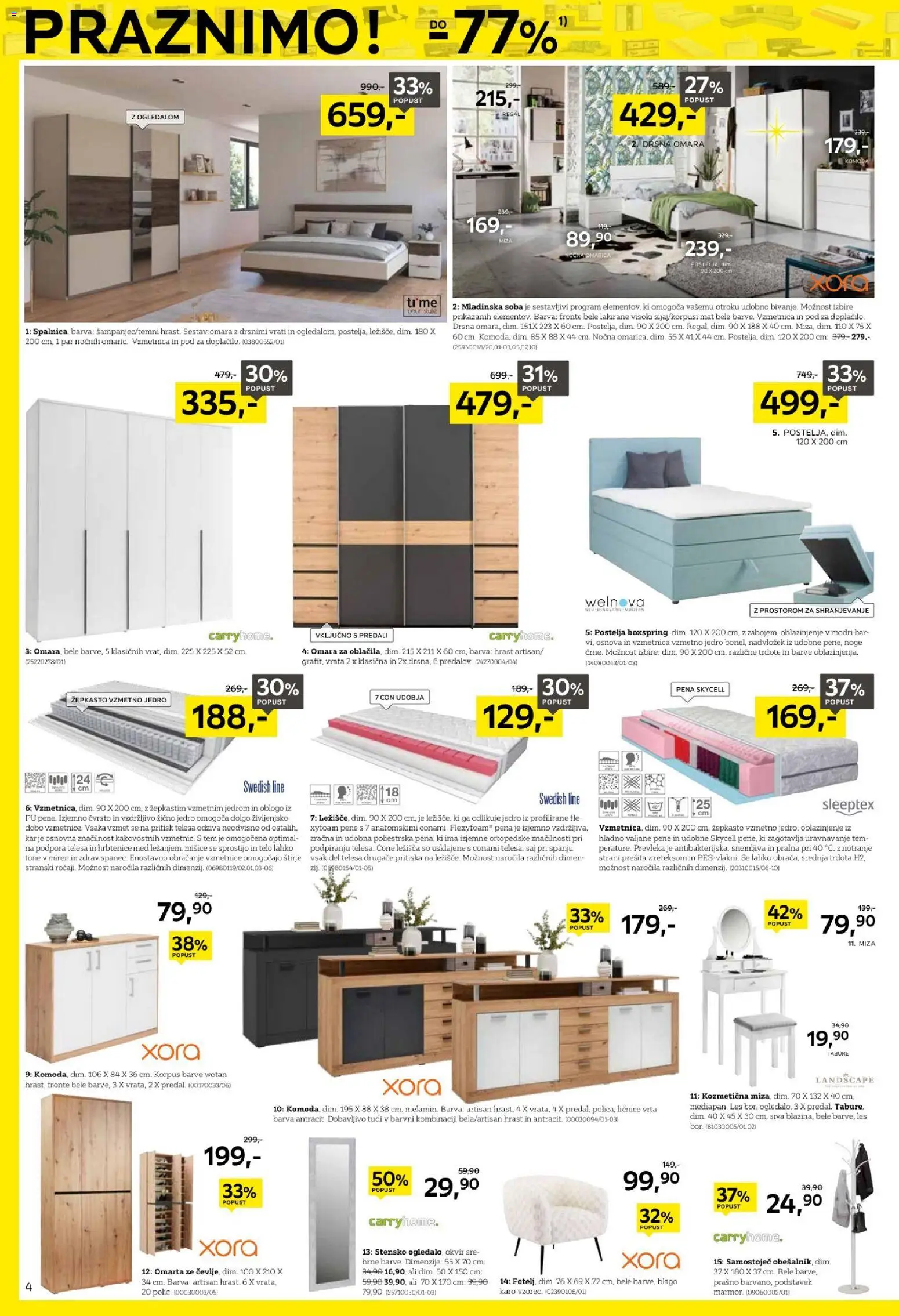 Novi XXXL Lesnina katalog ponudbe – veljaven od 29.12.2025 | Stran: 4 | Izdelki: Nadvložek, Postelja, Omara, Barva