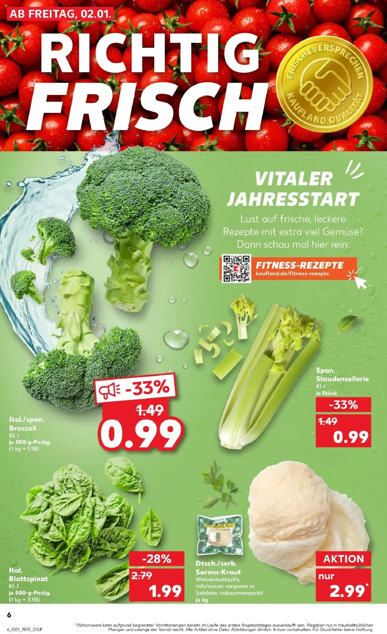 Kaufland prospekt Eriskirch	 – gültig ab 05.01.2026 | Seite: 6 | Produkte: Gemüse