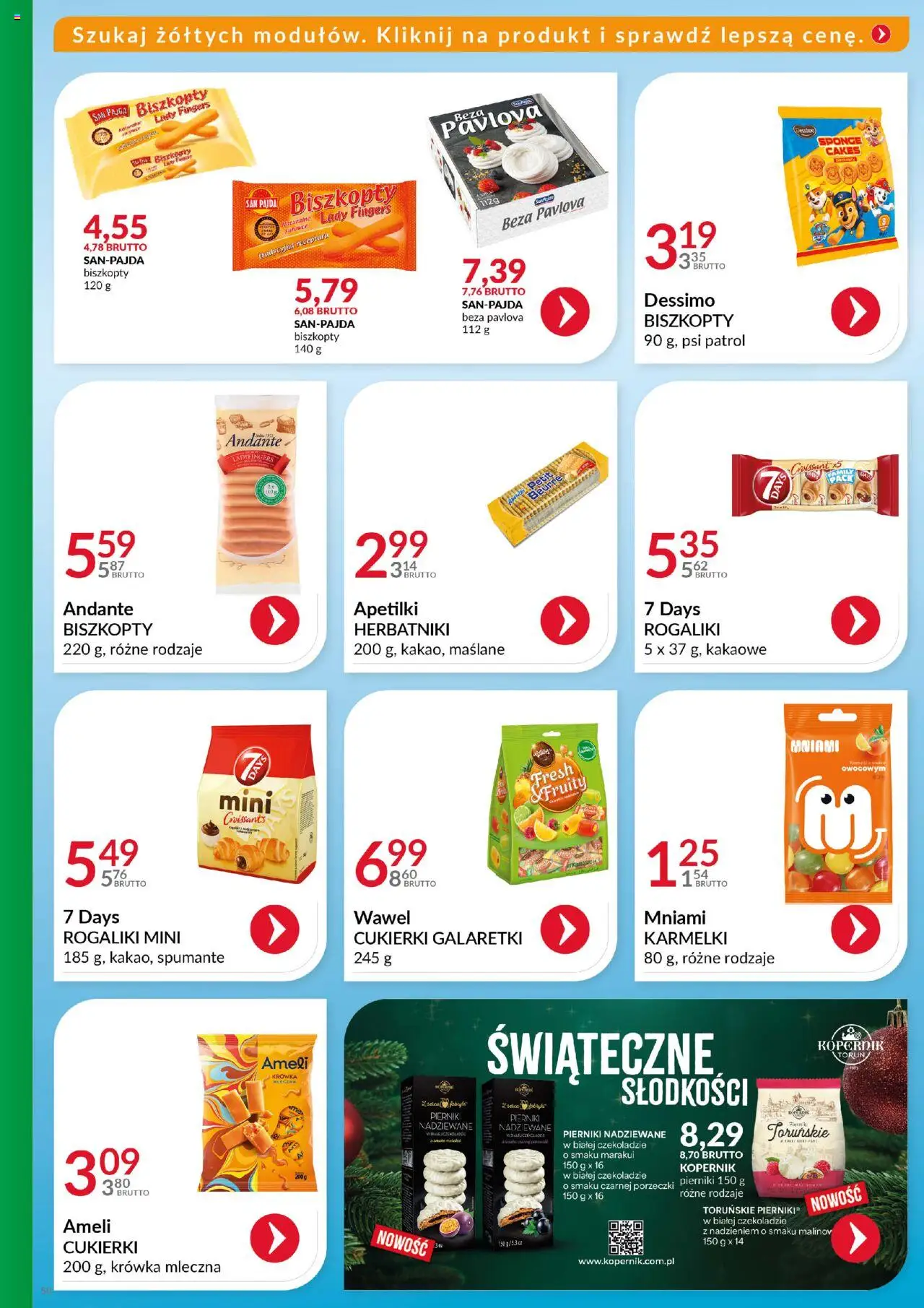 Eurocash Gazetka - Katalog Artykułów Spożywczych od 19.10.2025 | Strona: 50 | Produkty: Pierniki, Piernik, Krowka, Cukierki galaretki