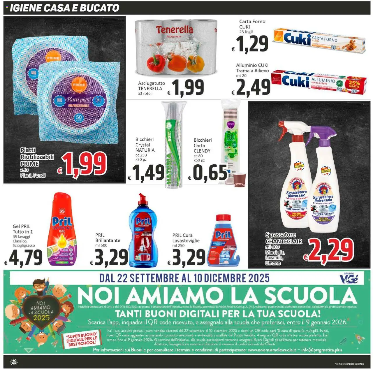 Volantino Paghi Poco del 18.09.2025 | Pagina: 18 | Prodotti: Sgrassatore, Scaffale, Carta forno, Profumo