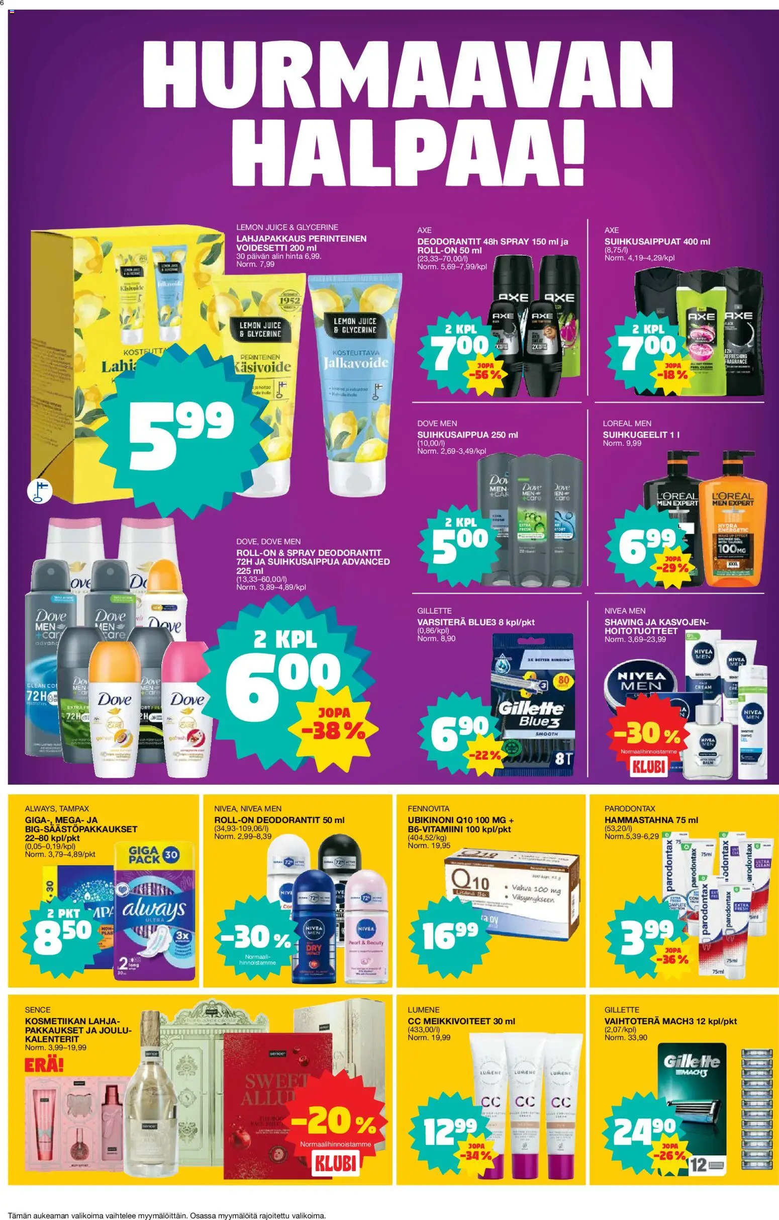 Tokmanni tarjoukset – voimassa 03.11.2025 alkaen | Sivu: 6 | Tuotteet: Jalkavoide, CC cream, Hammastahna