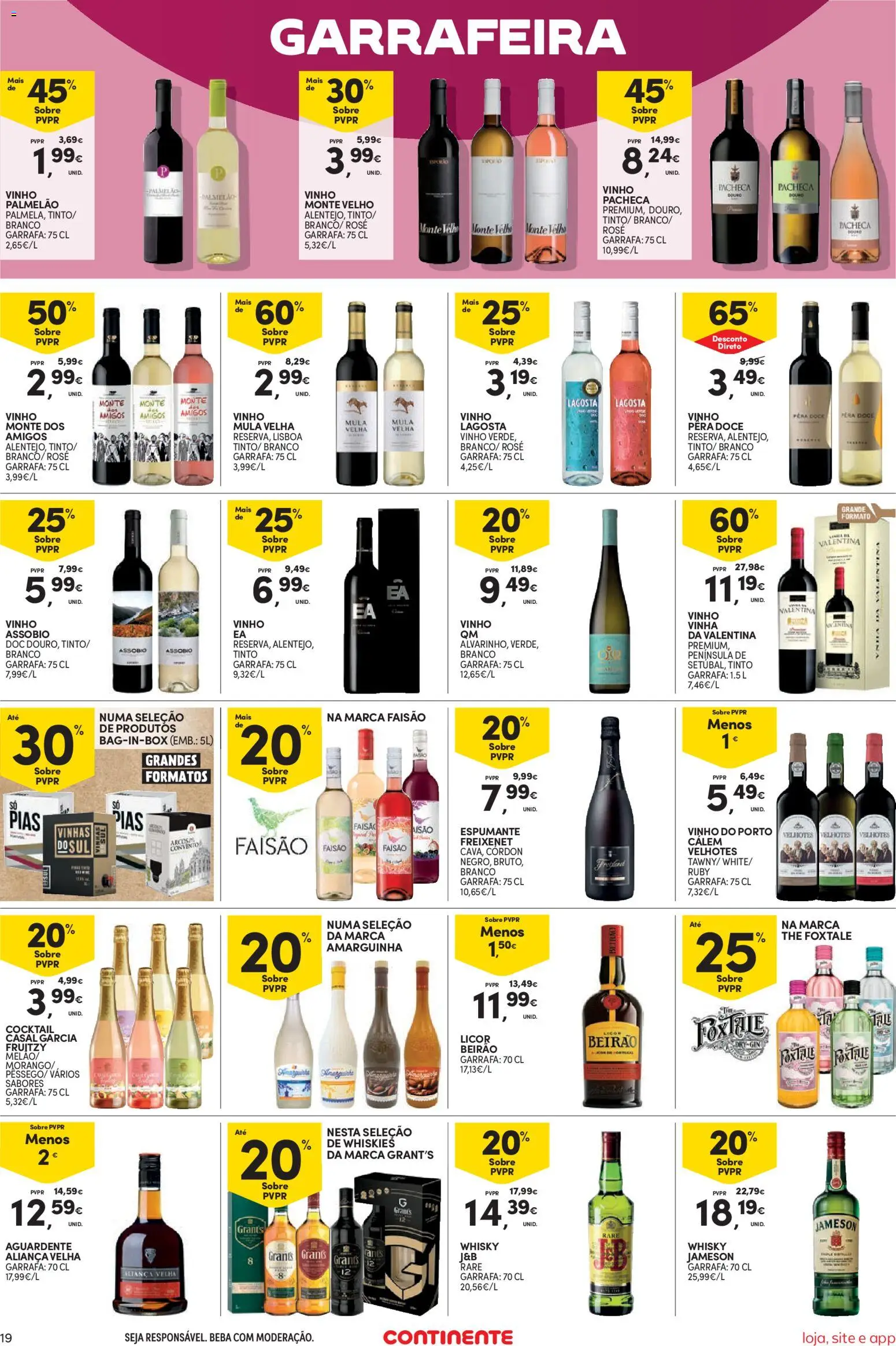 Continente Semanal Continente Bom Dia │ válido de 20.01.2026 | Página: 19 | Produtos: Whisky, Espumante, Lagosta, Aliança