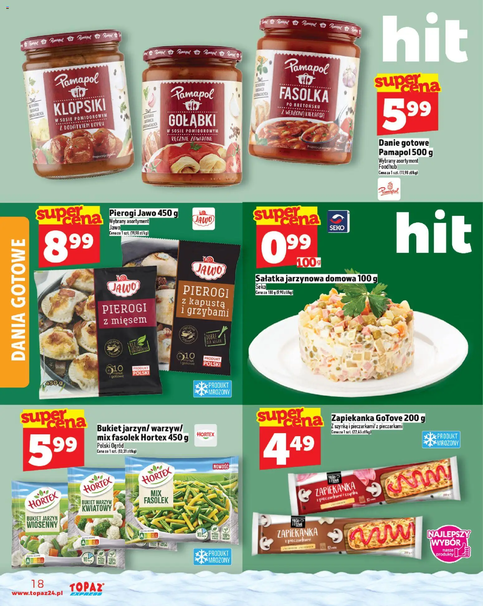 Topaz Gazetka - Express od 27.11.2025 | Strona: 18 | Produkty: Kapusta, Zapiekanka, Klopsiki, Sałatka