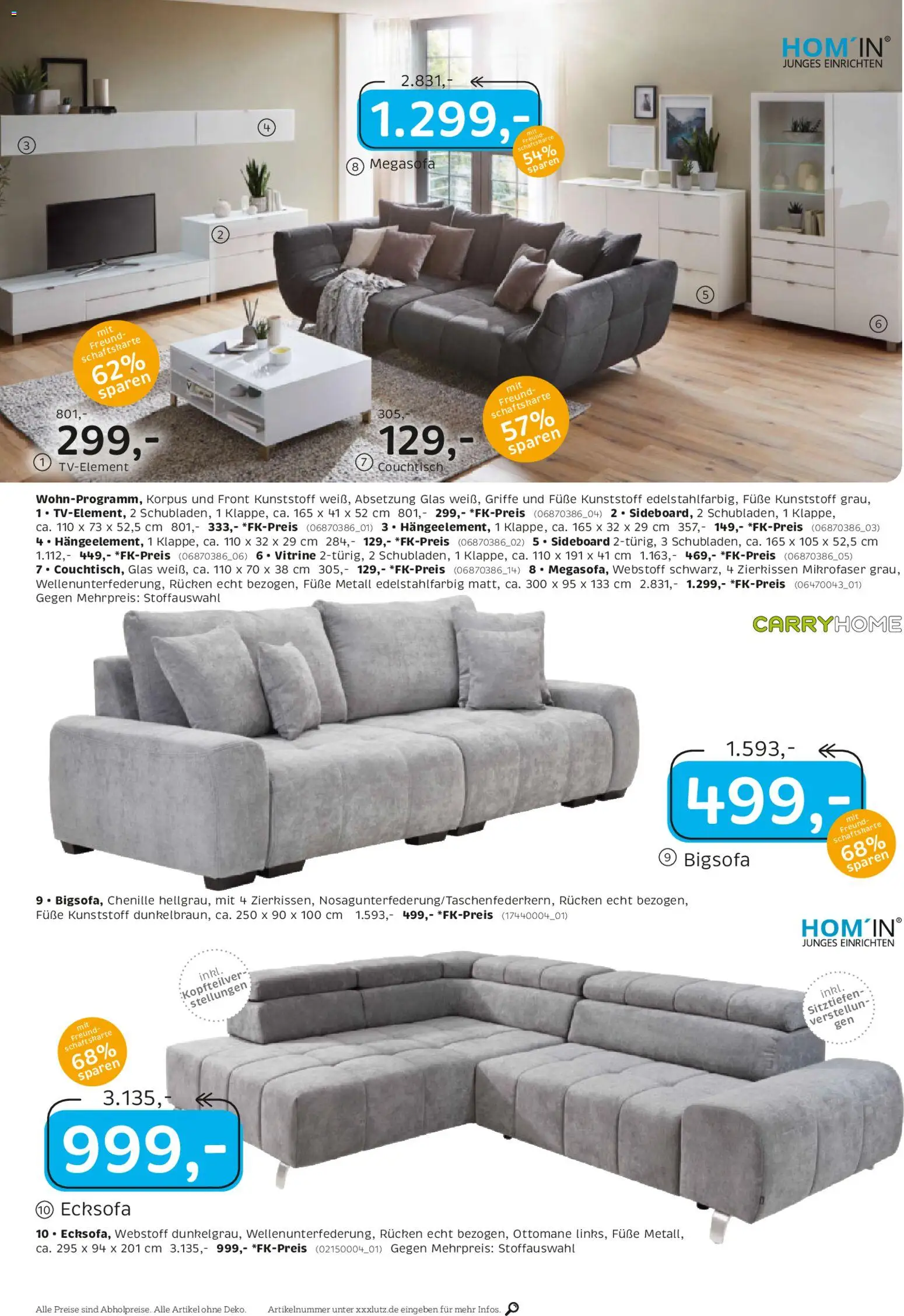 XXXL Lutz Junges Wohnen – gültig ab 26.10.2025 | Seite: 6 | Produkte: Sideboard, Bigsofa, Vitrine, Couchtisch