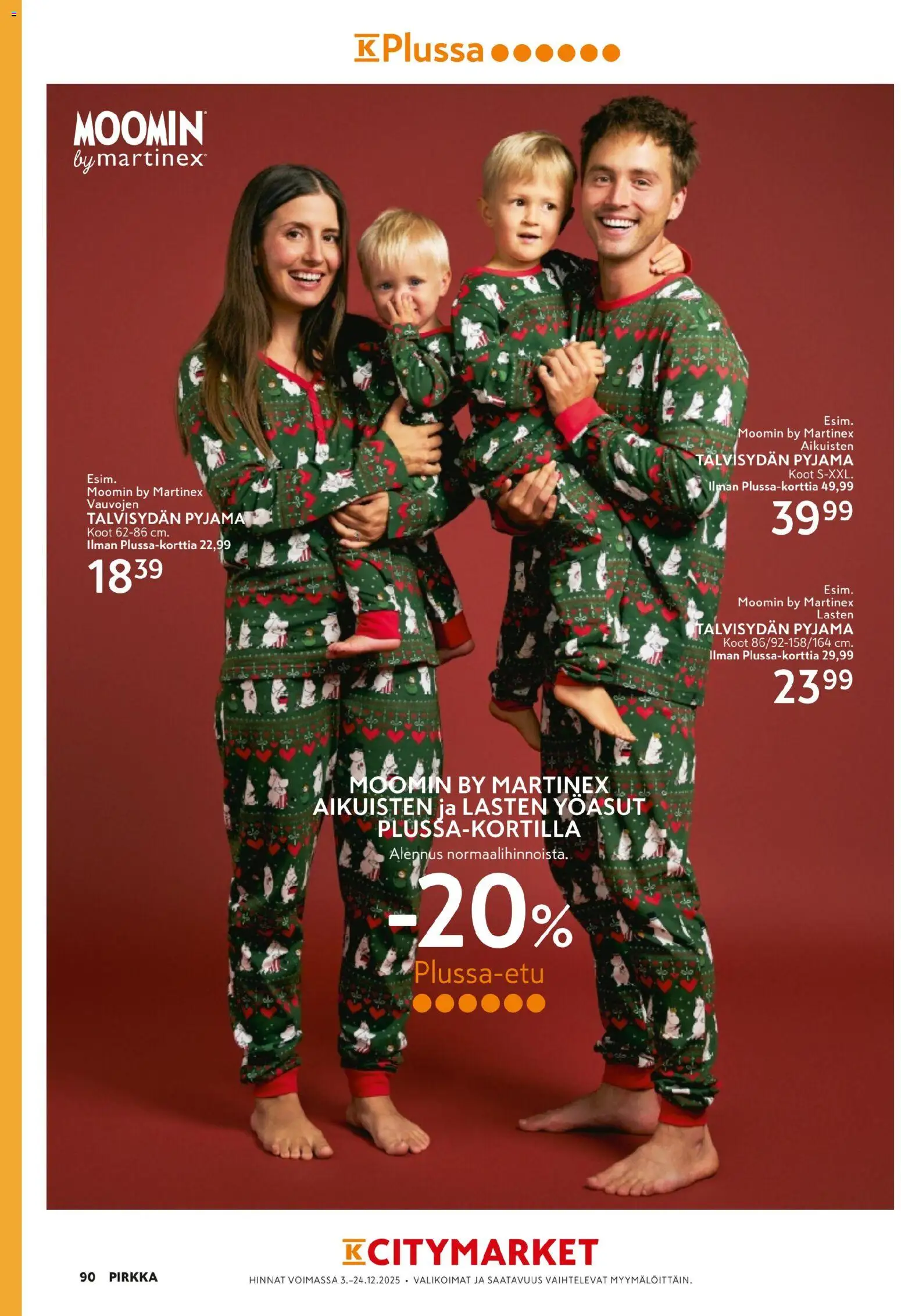 K-Citymarket - Pirkka – voimassa 03.12.2025 alkaen | Sivu: 90 | Tuotteet: Pyjama