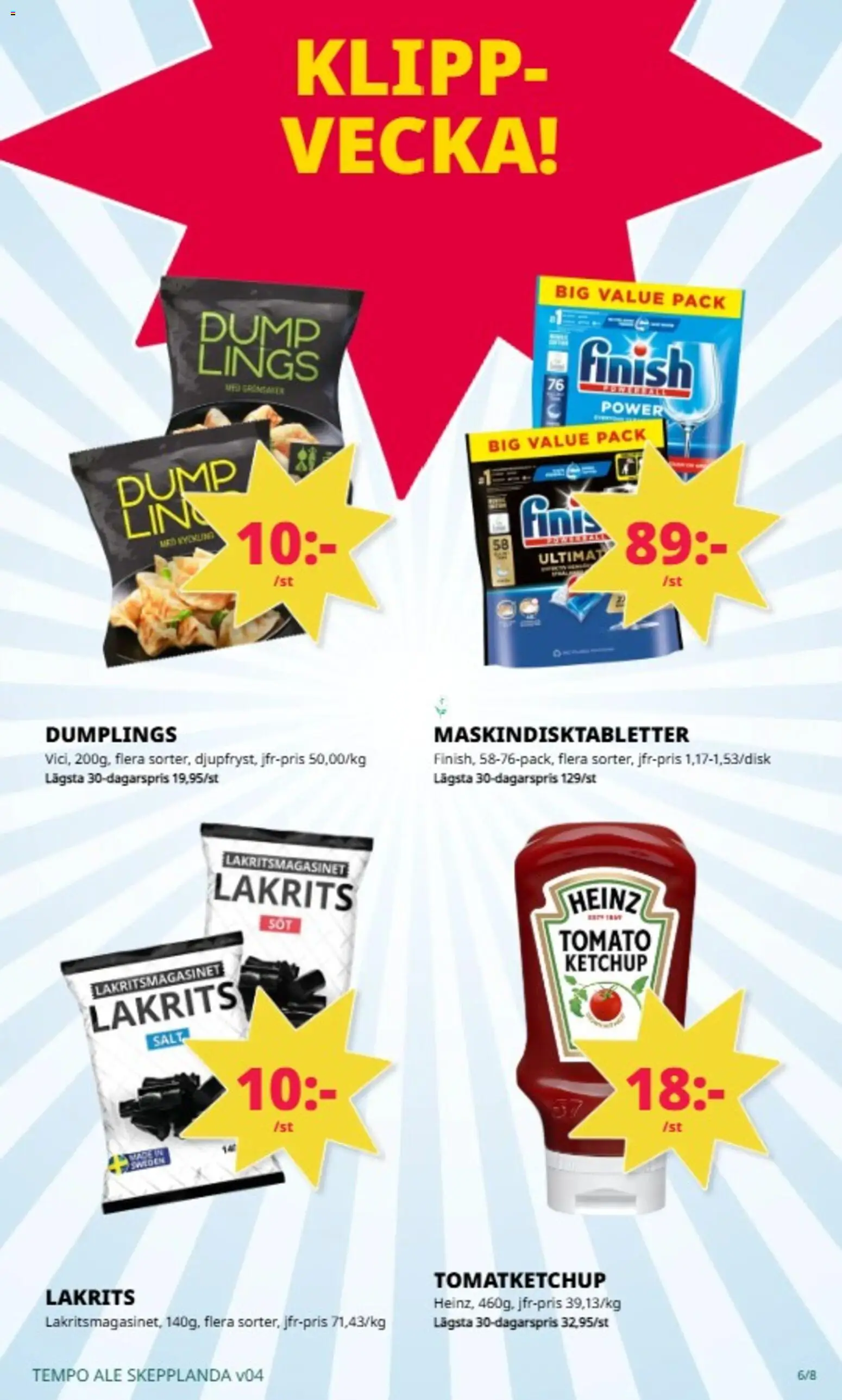 Tempo reklamblad aktuell från 19.01.2026 | Sida: 6 | Produkter: Lakrits, Salt, Ketchup