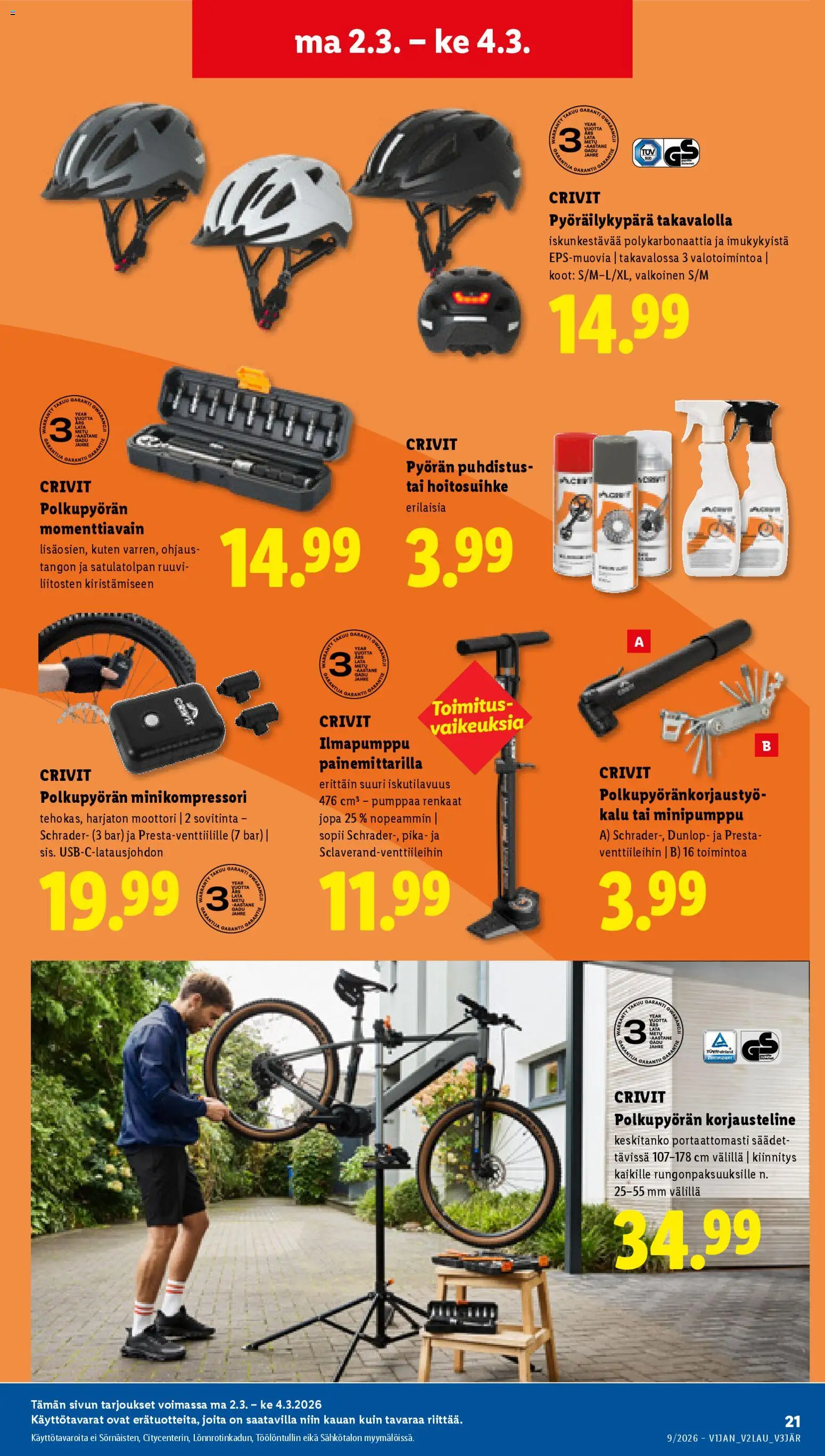 Lidl tarjoukset - Helsinki – voimassa 26.02.2026 alkaen | Sivu: 27 | Tuotteet: Pyöräilykypärä