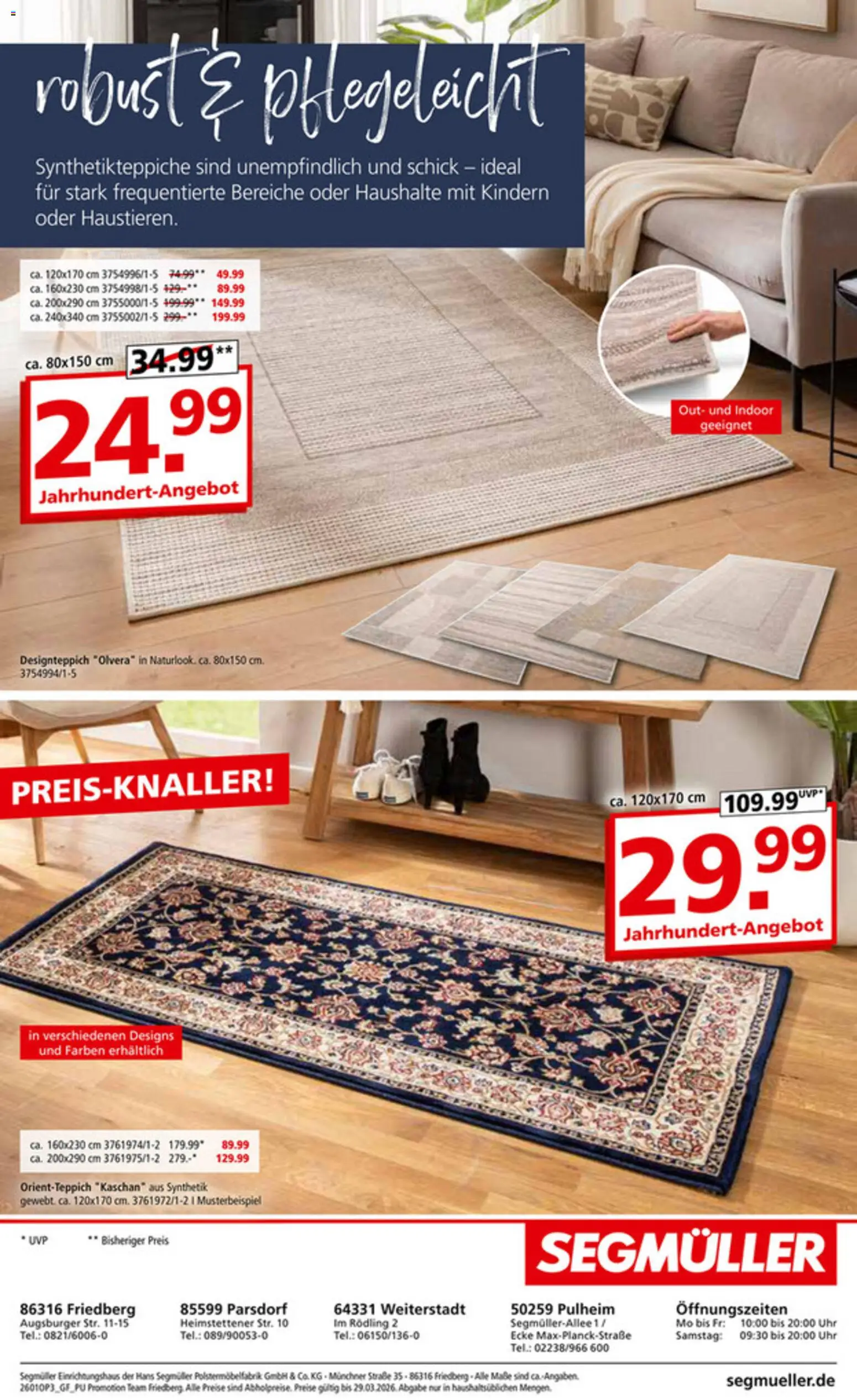 Segmüller Teppich Spezial  – gültig ab 29.12.2025 | Seite: 20 | Produkte: Orientteppich, Uhr