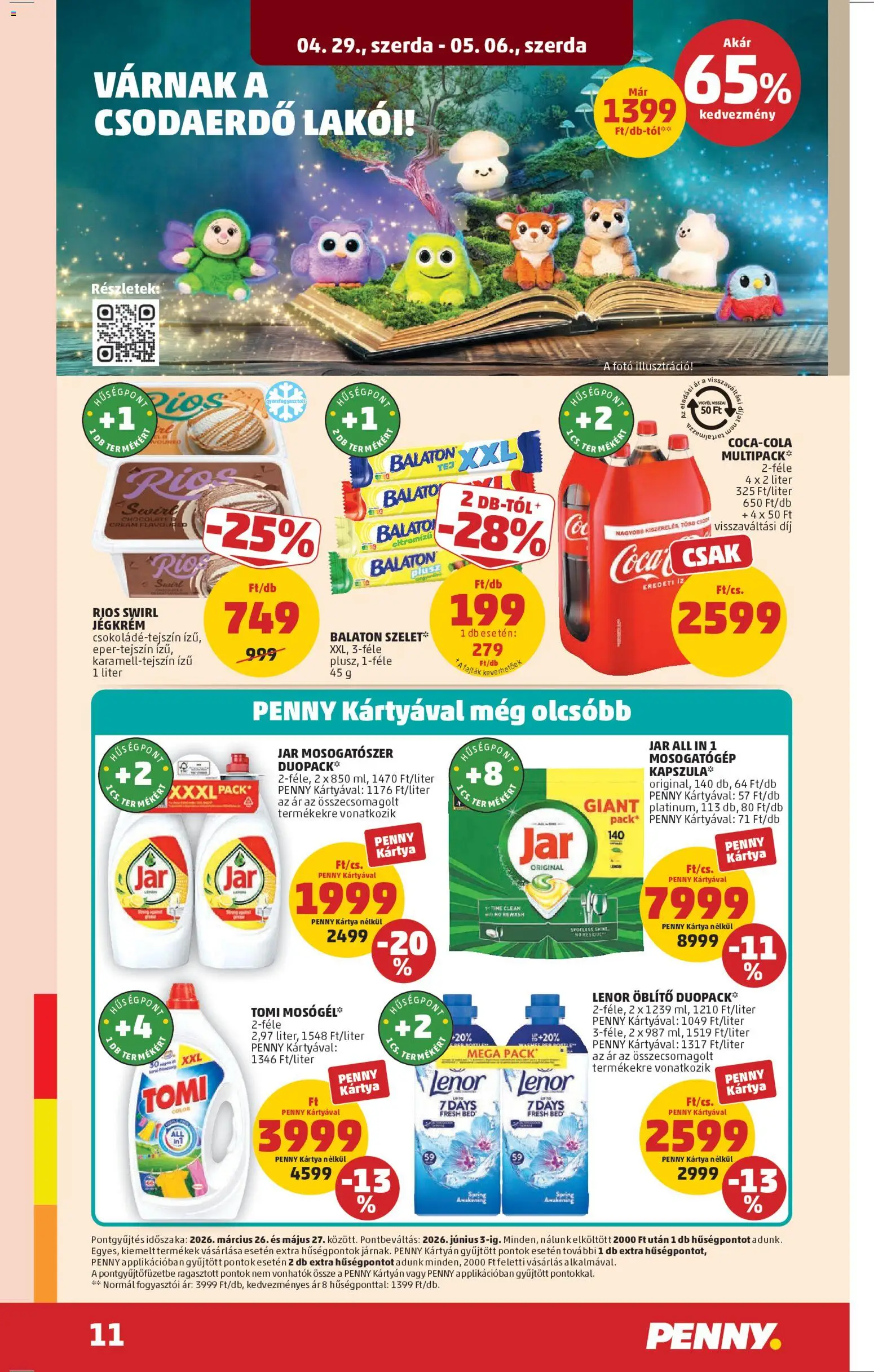 PENNY akciós ujság - amely érvényes a következő dátumtól: 29.04.2026 | Oldal: 14 | Termékek: Jar mosogatószer, Mosogatógép, Öblítő, Jégkrém
