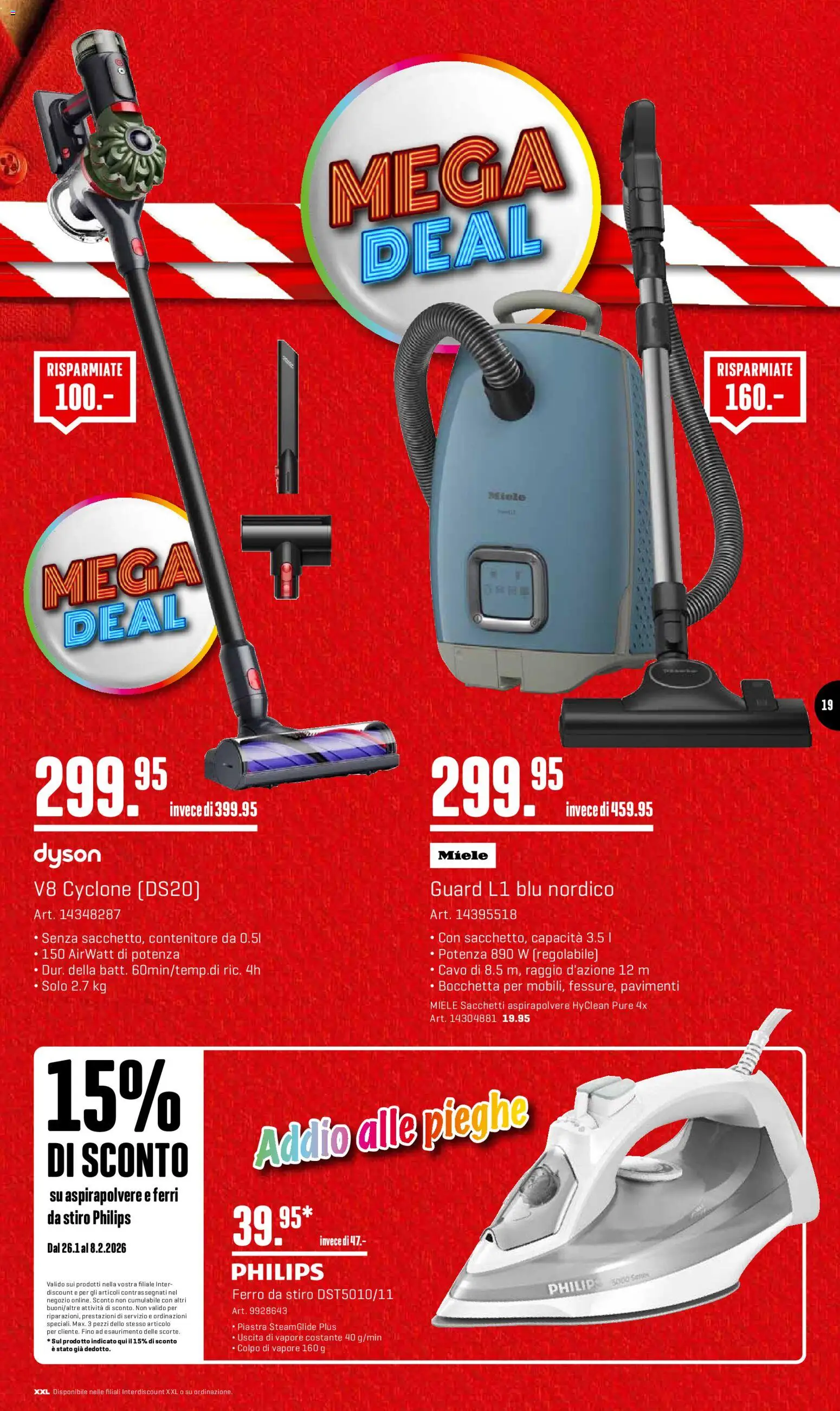 Interdiscount Aktionen IT – gültig ab 26.01.2026 | Seite: 19 | Produkte: Miele, Philips, Dyson