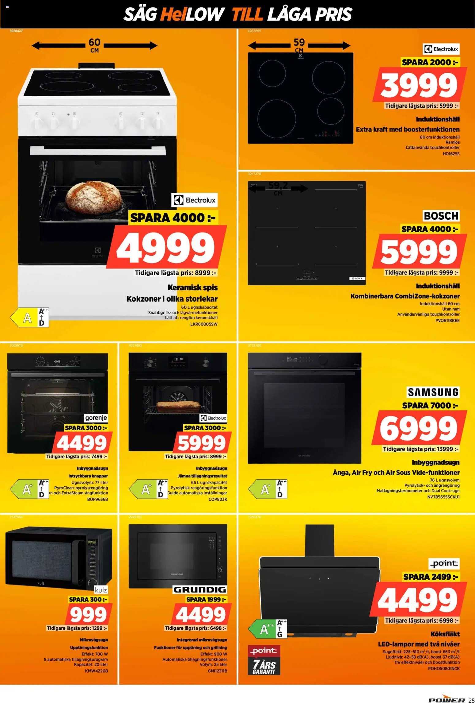 Power reklamblad aktuell från 16.03.2026 | Sida: 25 | Produkter: Köksfläkt, Såg, Mikrovågsugn, Spis