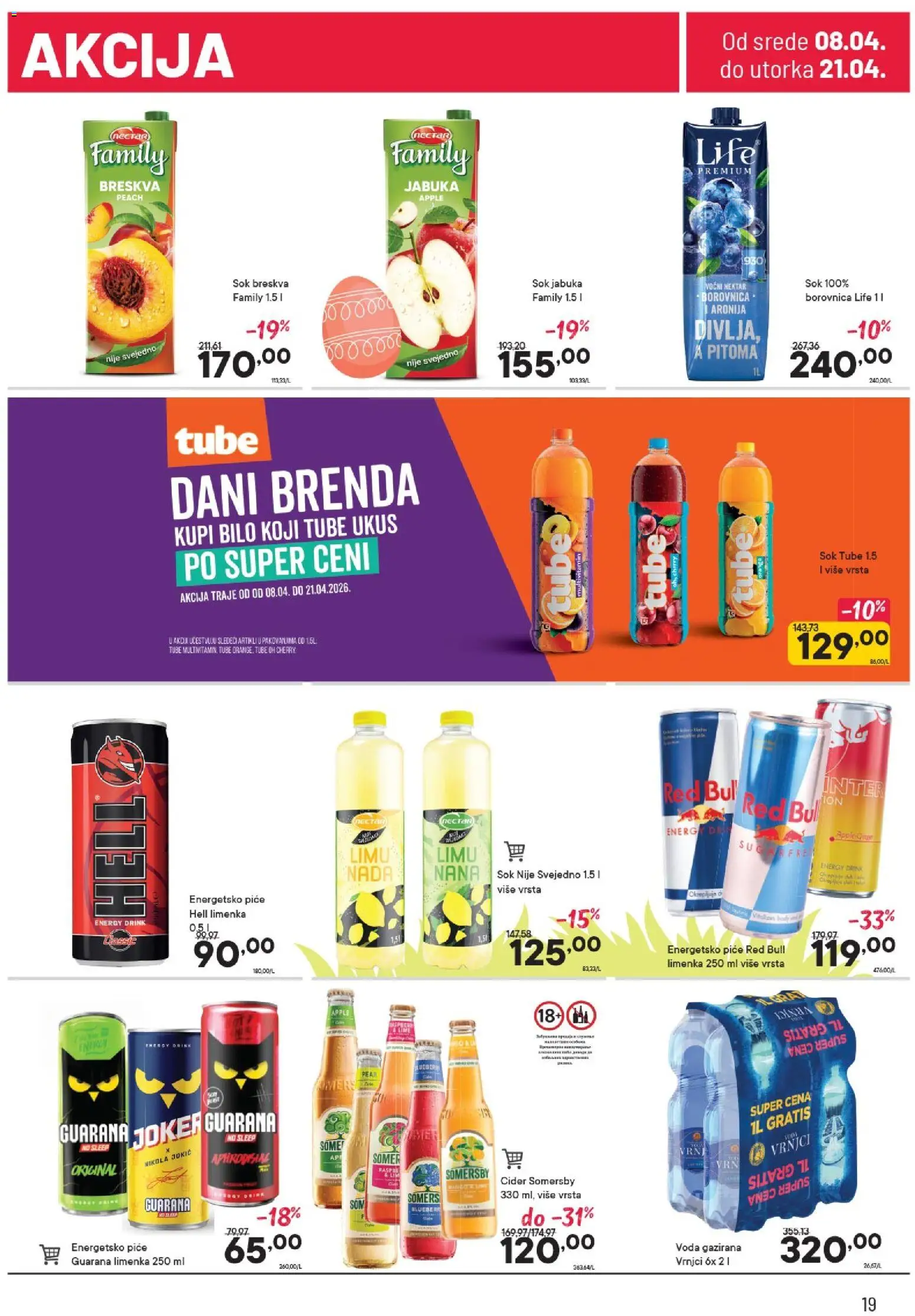 PerSu katalog - važi od 08.04.2026 | Strana: 19 | Proizvode: Nektar, Voda, Somersby, Sok