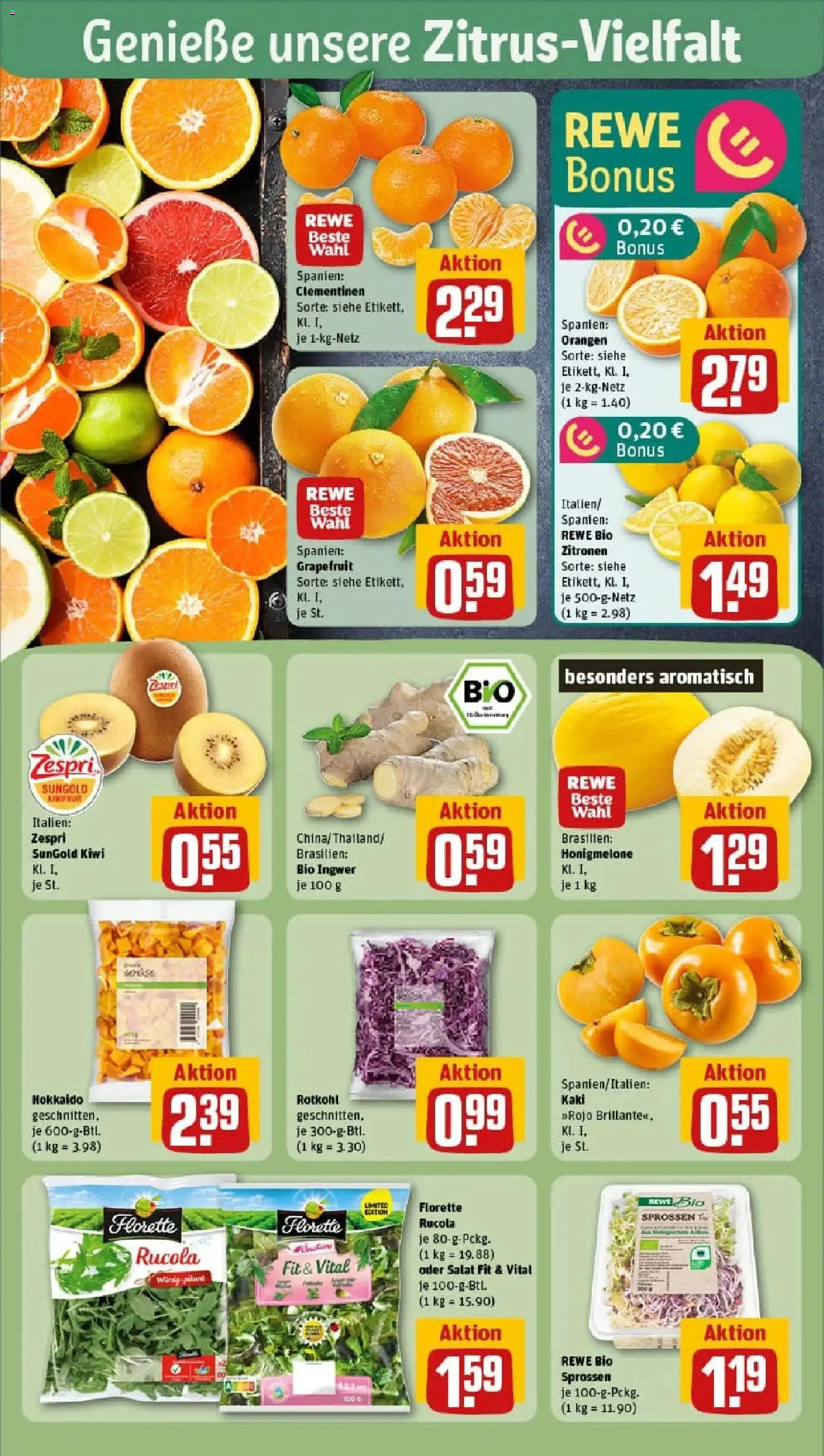 Rewe prospekt Langen (Hessen)	 – gültig ab 10.11.2025 | Seite: 6 | Produkte: Rotkohl, Honigmelone, Kiwi, Salat