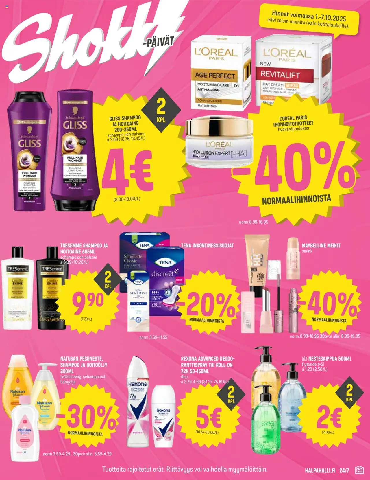 Halpa Halli tarjoukset – voimassa 01.10.2025 alkaen | Sivu: 7 | Tuotteet: Shampoo, Hoitoaine, Voi