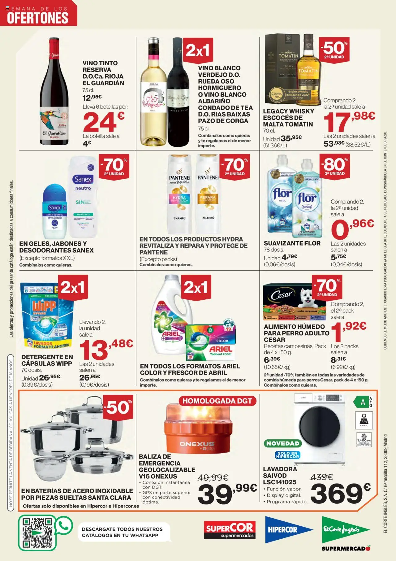 Hipercor catálogo │ válido desde el 09.10.2025 | Página: 6 | Productos: Vino, Whisky, Suavizante, Lavadora
