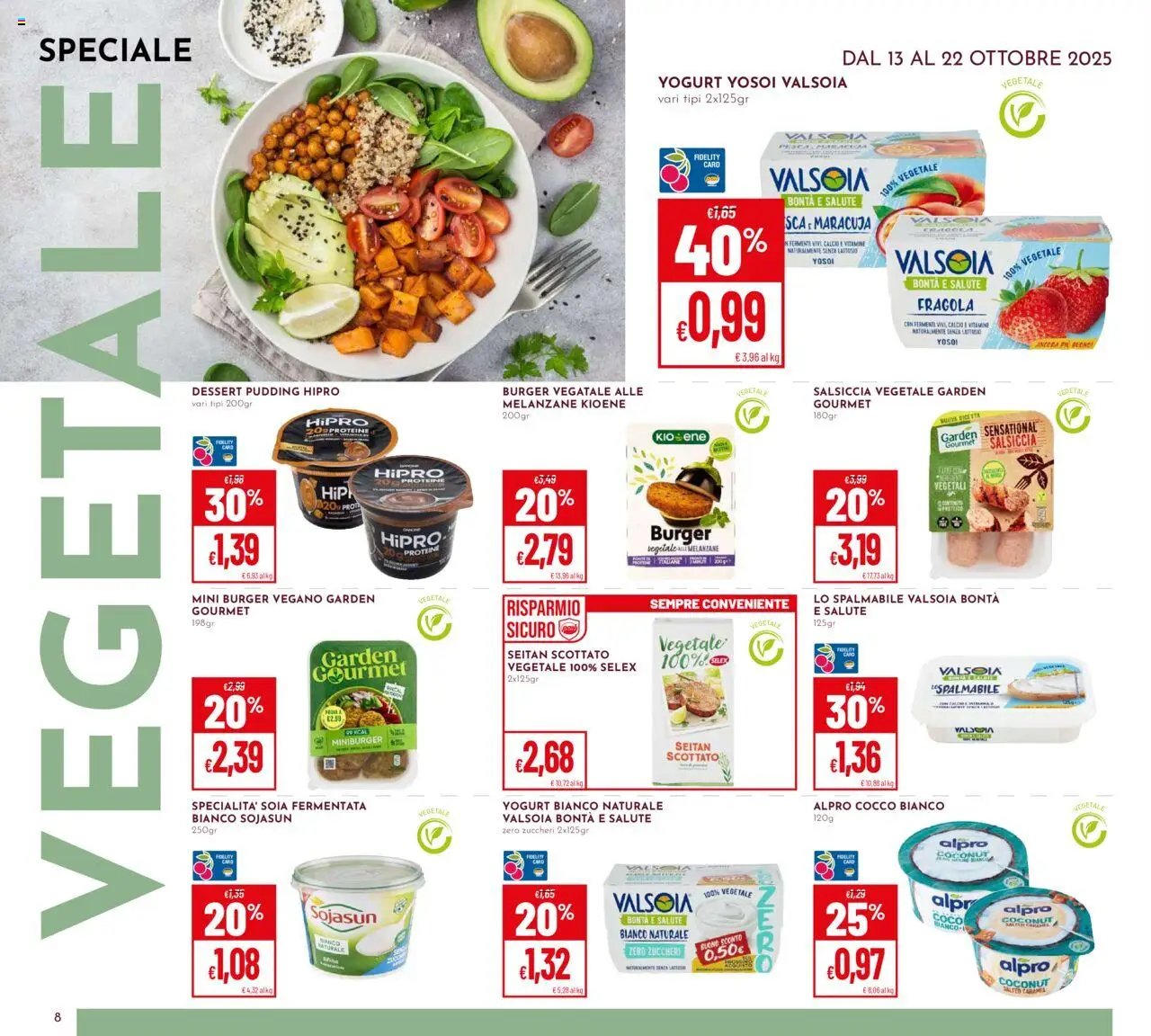 Volantino Pan del 13.10.2025 | Pagina: 8 | Prodotti: Yogurt, Cocco, Melanzane, Seitan