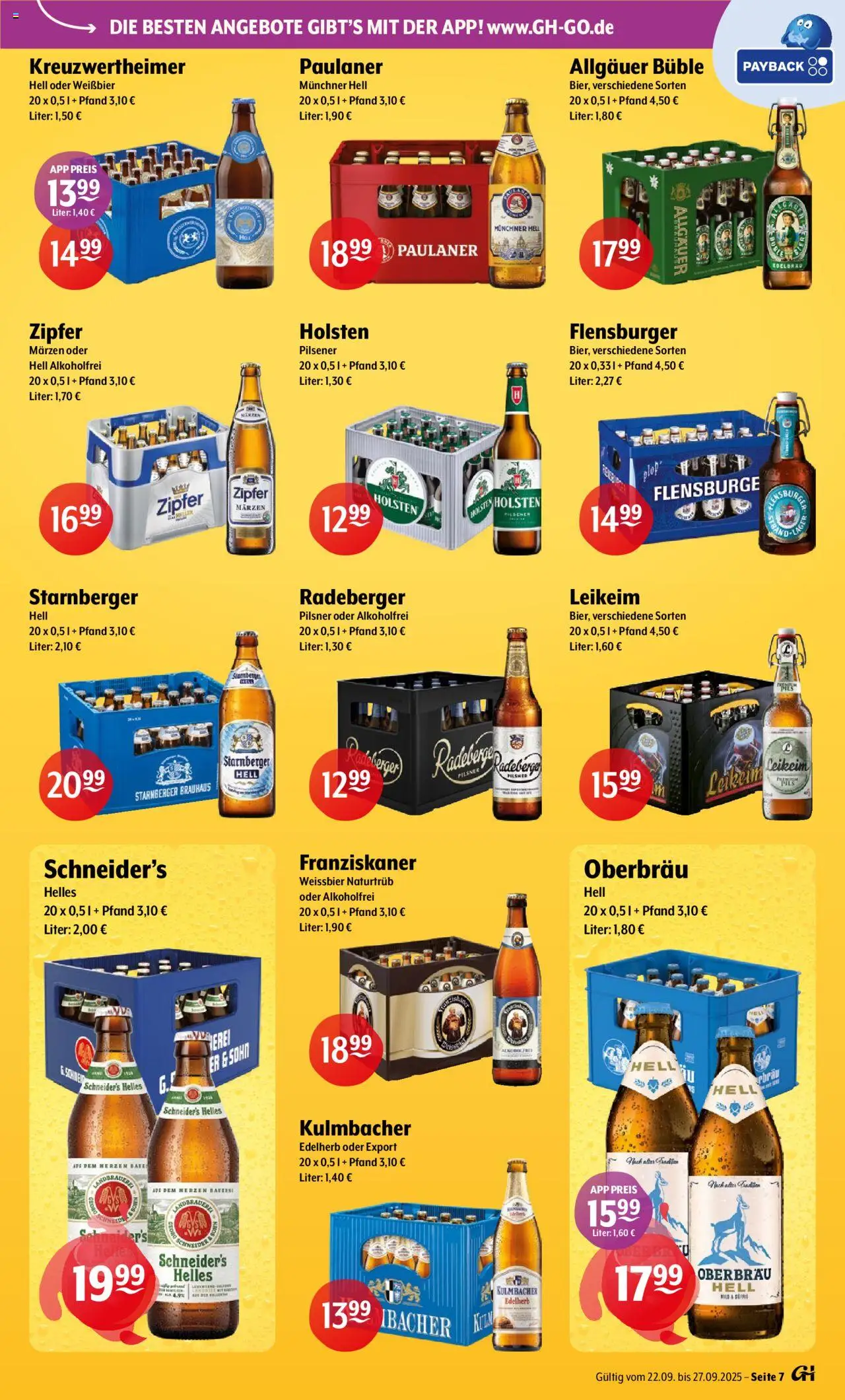 Getränke Hoffmann Prospekt 	 – gültig ab 22.09.2025 | Seite: 7 | Produkte: Franziskaner, Holsten, Flensburger, Radio