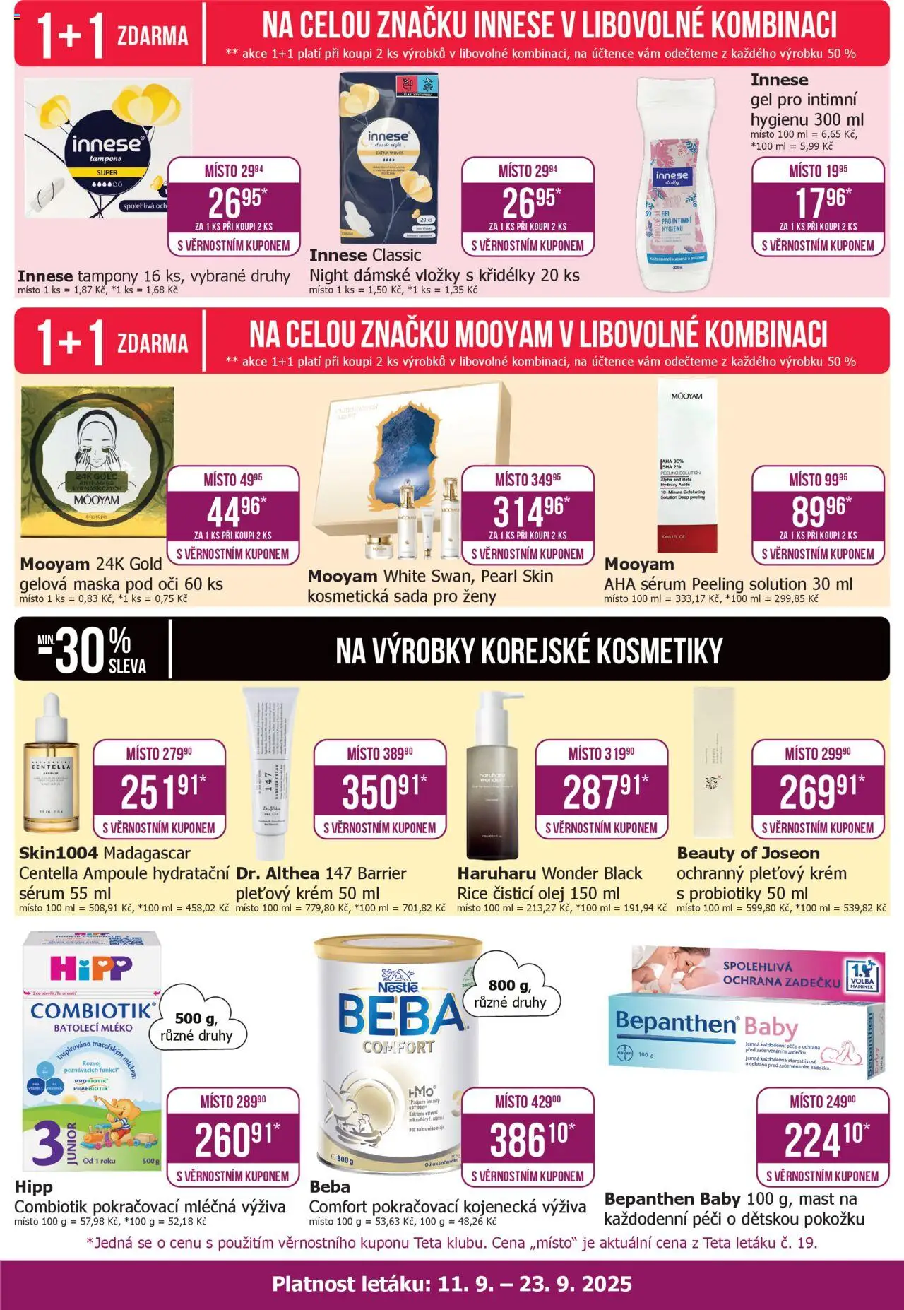 TETA Drogerie leták - Klub od 11.09.2025 | Strana: 3 | Produkty: Vložky, Bepanthen, Hipp, Peeling