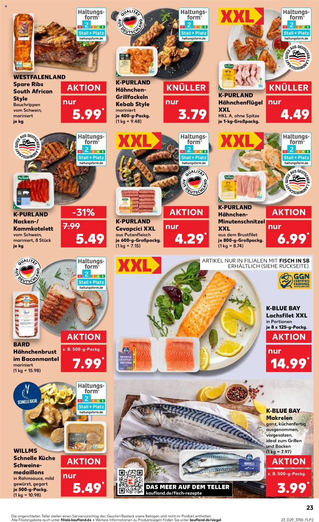 Kaufland prospekt Rostock	 - gültig ab dem 17.07.2025 | Seite: 23 | Produkte: Küche, Cevapcici, Fisch, Hahnchenbrust