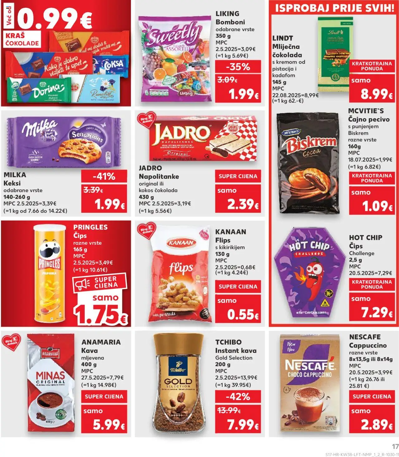 Kaufland katalog | vrijedi od 17.09.2025 | Stranica: 17 | Proizvodi: Flips, Keksi, Kava, Pringles