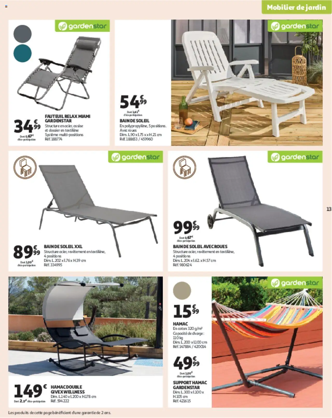  | Page: 13 | Produits: Coton, Hamac, Fauteuil, Mobilier de jardin