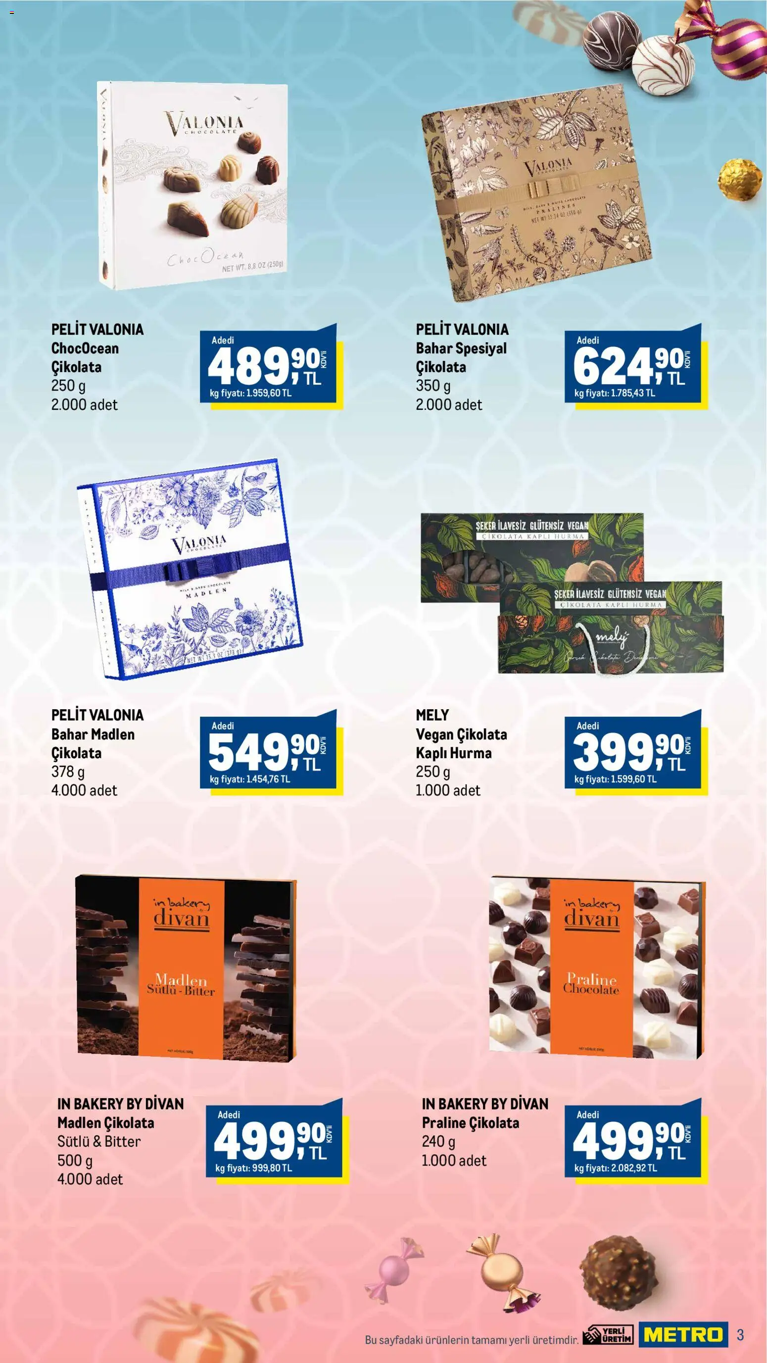 Metro - Bayrama Lezzet Katan İkramlar - 10.03.2026 tarihinden itibaren geçerlidir | Sayfa: 3 | Ürünler: Divan, Çikolata, Şeker, Hurma