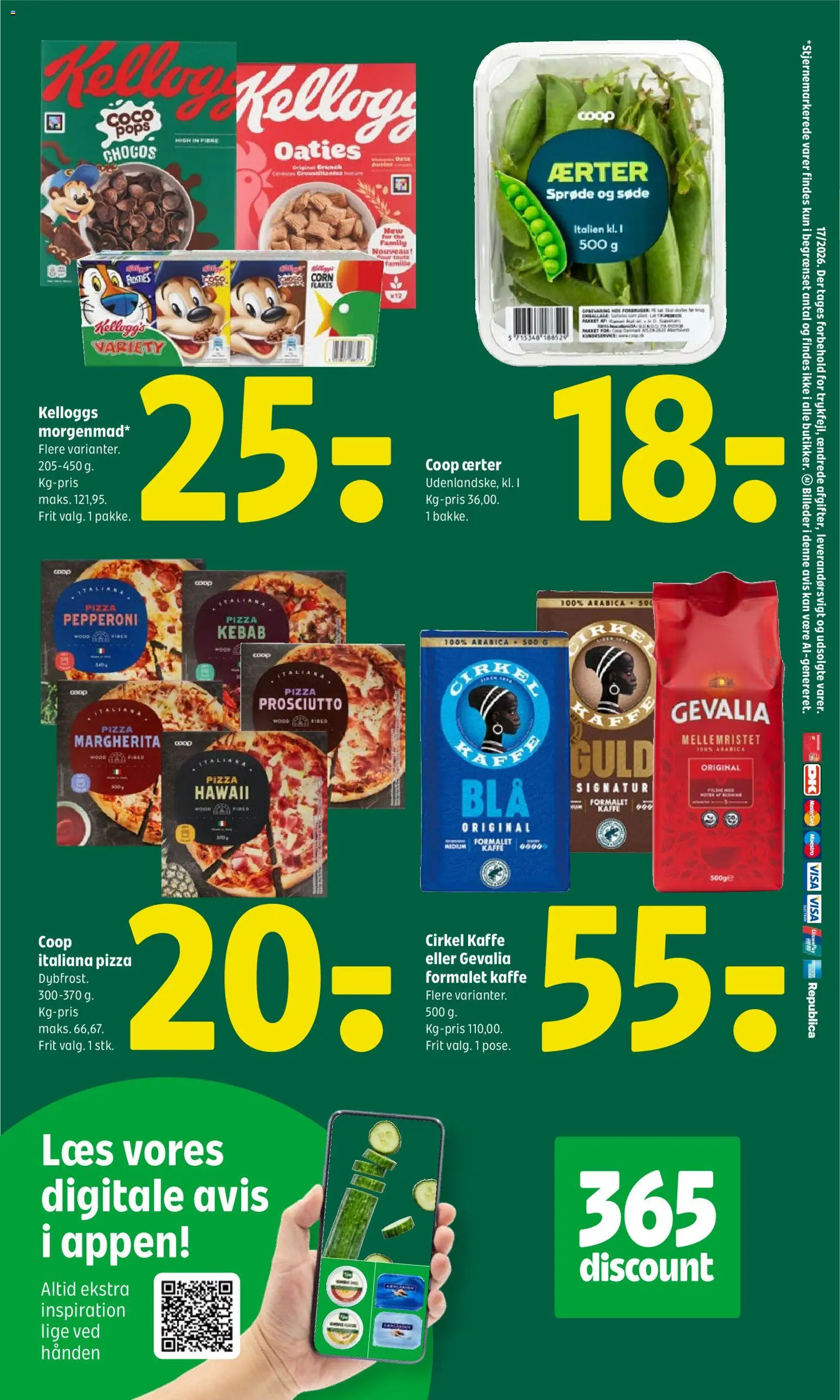 Coop 365 tilbudsavis – gyldig fra 23.04.2026 | Side: 3 | Produkter: Kaffe, Pizza, Kebab, Ærter
