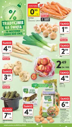 Pogląd oferty "Intermarche Gazetka" - ważna od 18.12.2025 | Strona: 34 | Produkty: Karta, Pietruszka, Ogórki, Ziemniaki