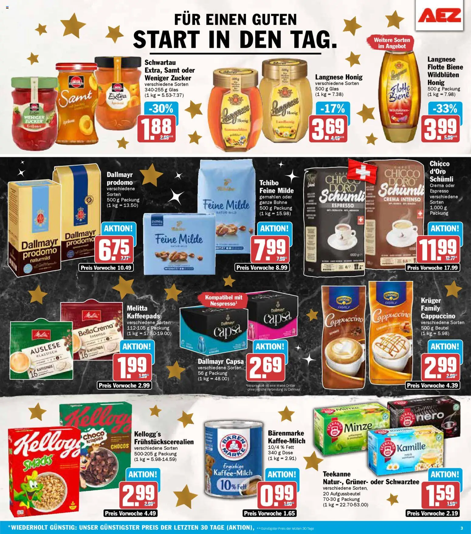 AEZ Prospekt 	 – gültig ab 15.12.2025 | Seite: 3 | Produkte: Melitta, Zucker, Teekanne, Dallmayr capsa