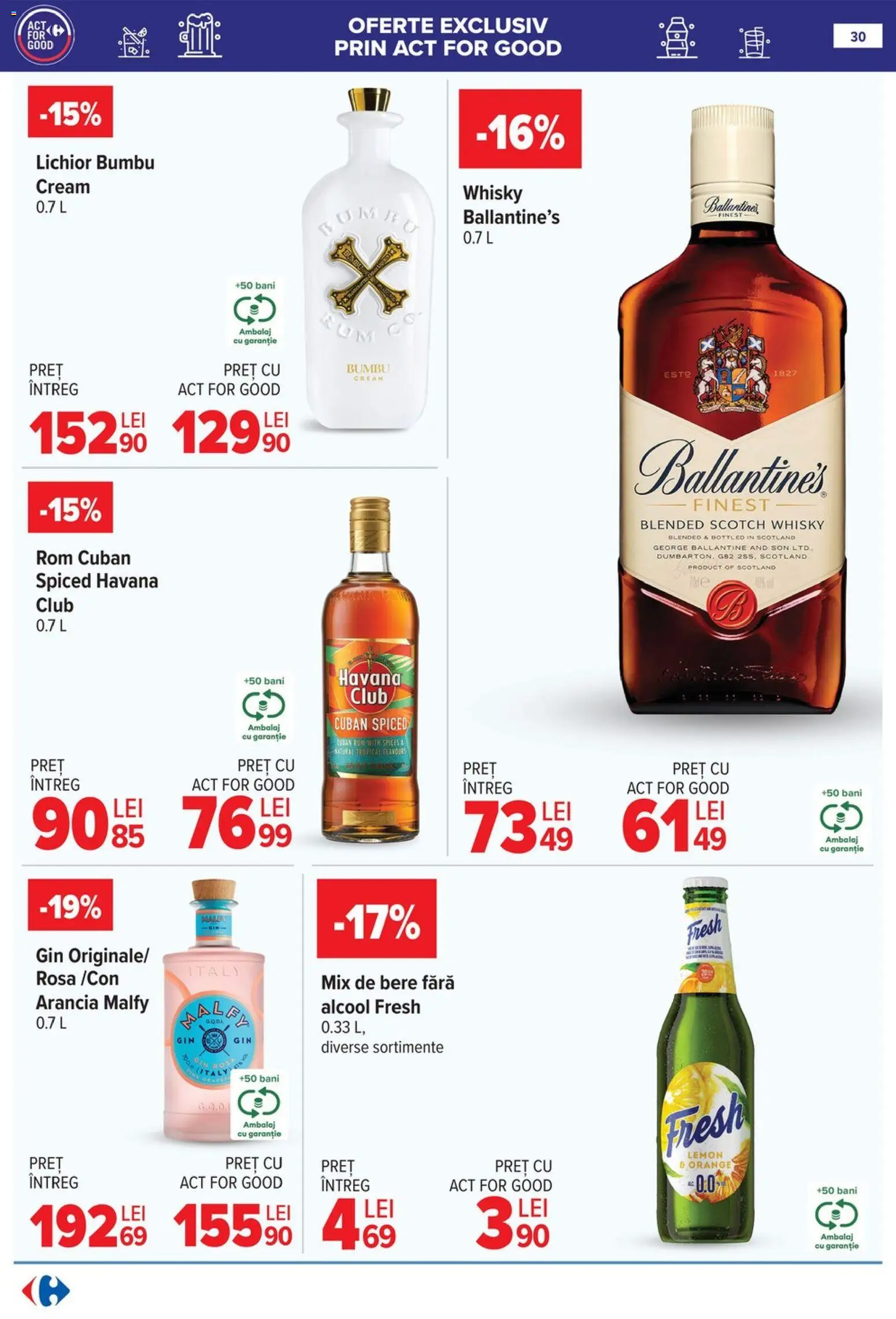 Noul catalog Carrefour – valabil de la 08.01.2026 | Pagină: 30 | Produse: Lichior, Bere, Rom, Gin