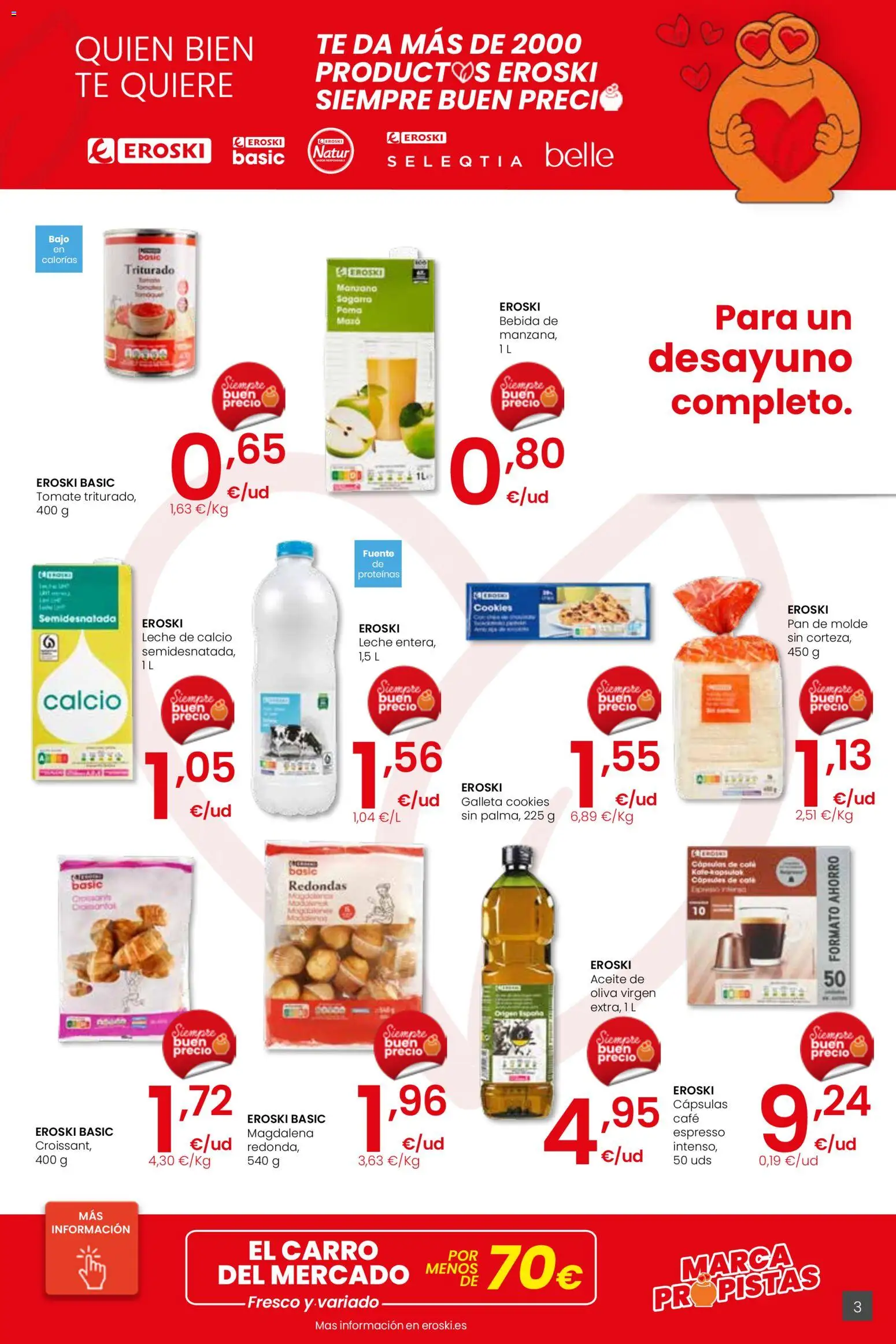 Eroski - Siempre a buen precio │ válido desde el 29.01.2026 | Página: 3 | Productos: Aceite, Pan, Café, Pan de molde