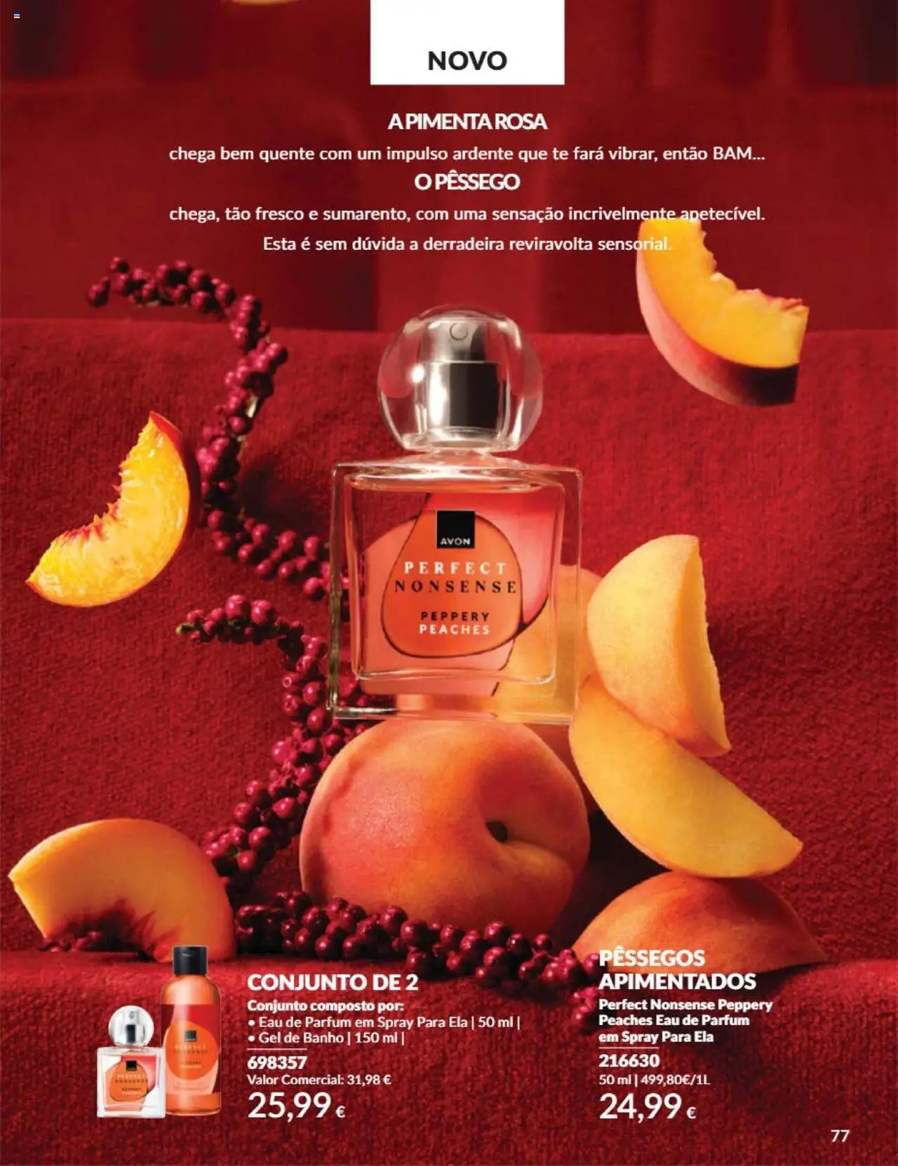 Catálogo Avon Campanha 6 │ válido de 01.06.2025 | Página: 77 | Produtos: Pêssegos, Perfume, Gel de banho, Banho