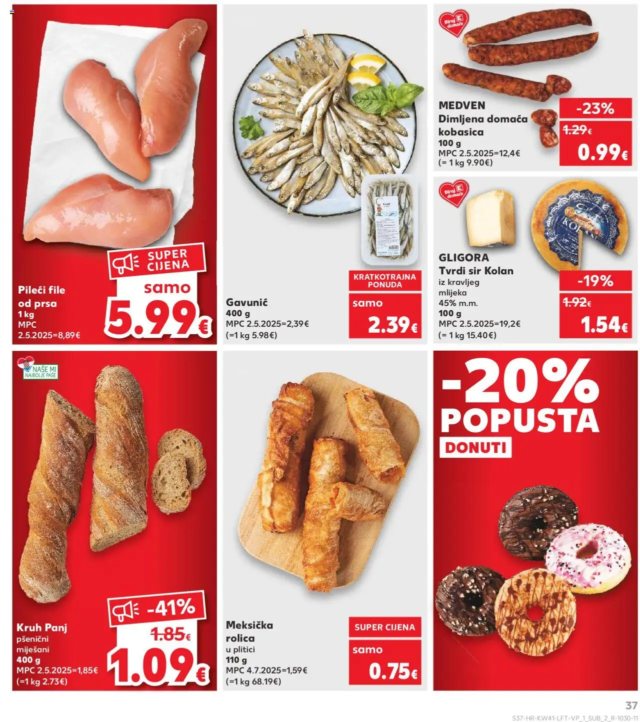 Kaufland katalog | vrijedi od 08.10.2025 | Stranica: 37 | Proizvodi: Sir, Pileći file, Kobasica, Tvrdi sir