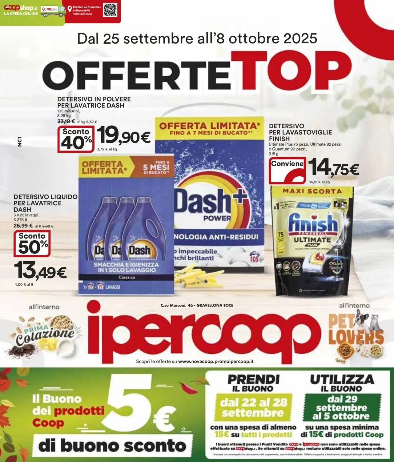 Volantino Ipercoop del 25.09.2025 | Pagina: 1 | Prodotti: Detersivo in polvere, Lavatrice, Lavastoviglie