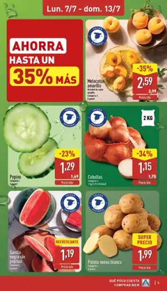 Aldi folleto Baleares │ válido desde el 07.07.2025 | Página: 5 | Productos: Στιγμιαίος καφές, Sandía, Melocotón amarillo