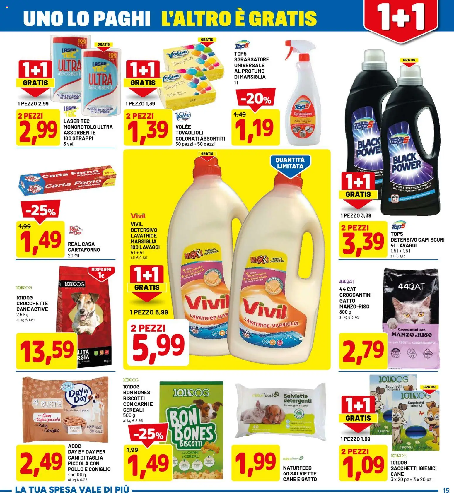 Volantino D Più del 26.01.2026 | Pagina: 15 | Prodotti: Crocchette, Lavatrice, Forno, Carta forno