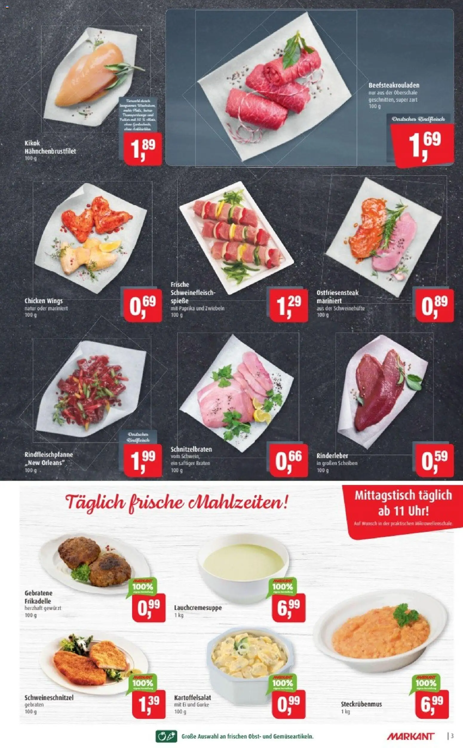 Markant Prospekt 	 – gültig ab 27.10.2025 | Seite: 3 | Produkte: Paprika, Obst, Schweinefleisch, Uhr