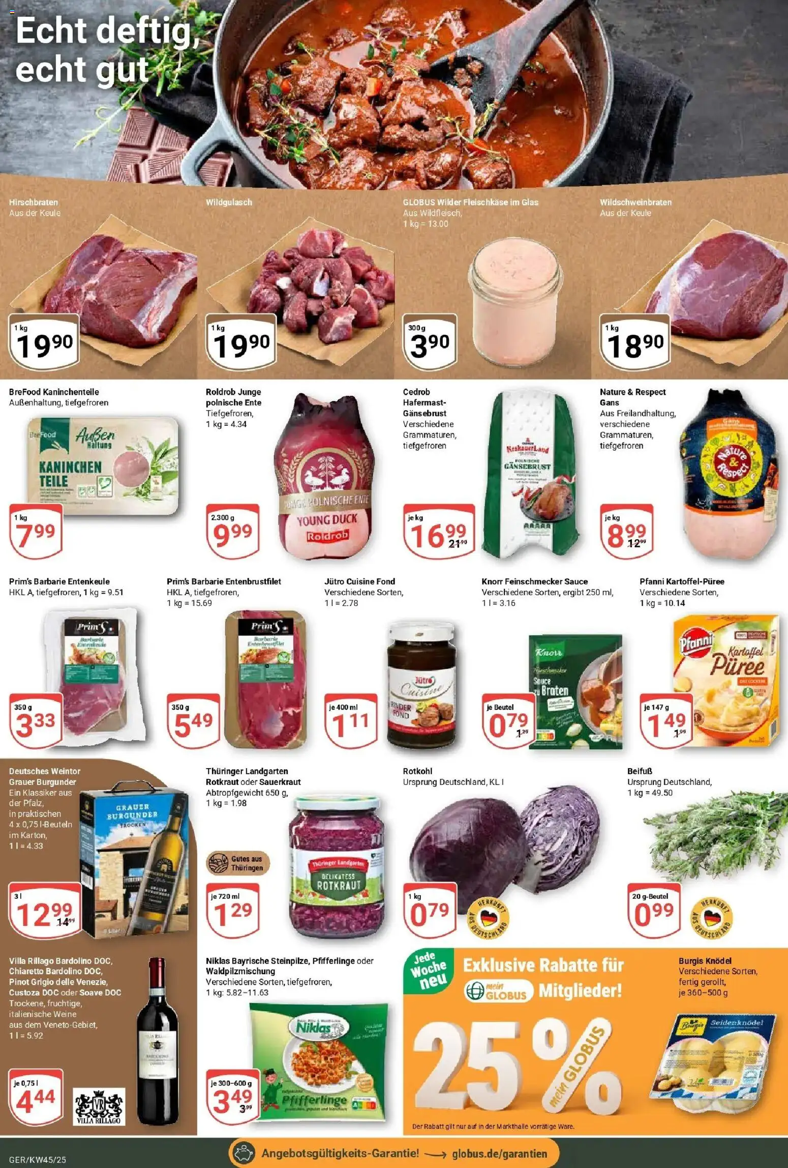 Globus prospekt Gera	 – gültig ab 02.11.2025 | Seite: 10 | Produkte: Rotkohl, Knorr, Pfifferlinge, Ente
