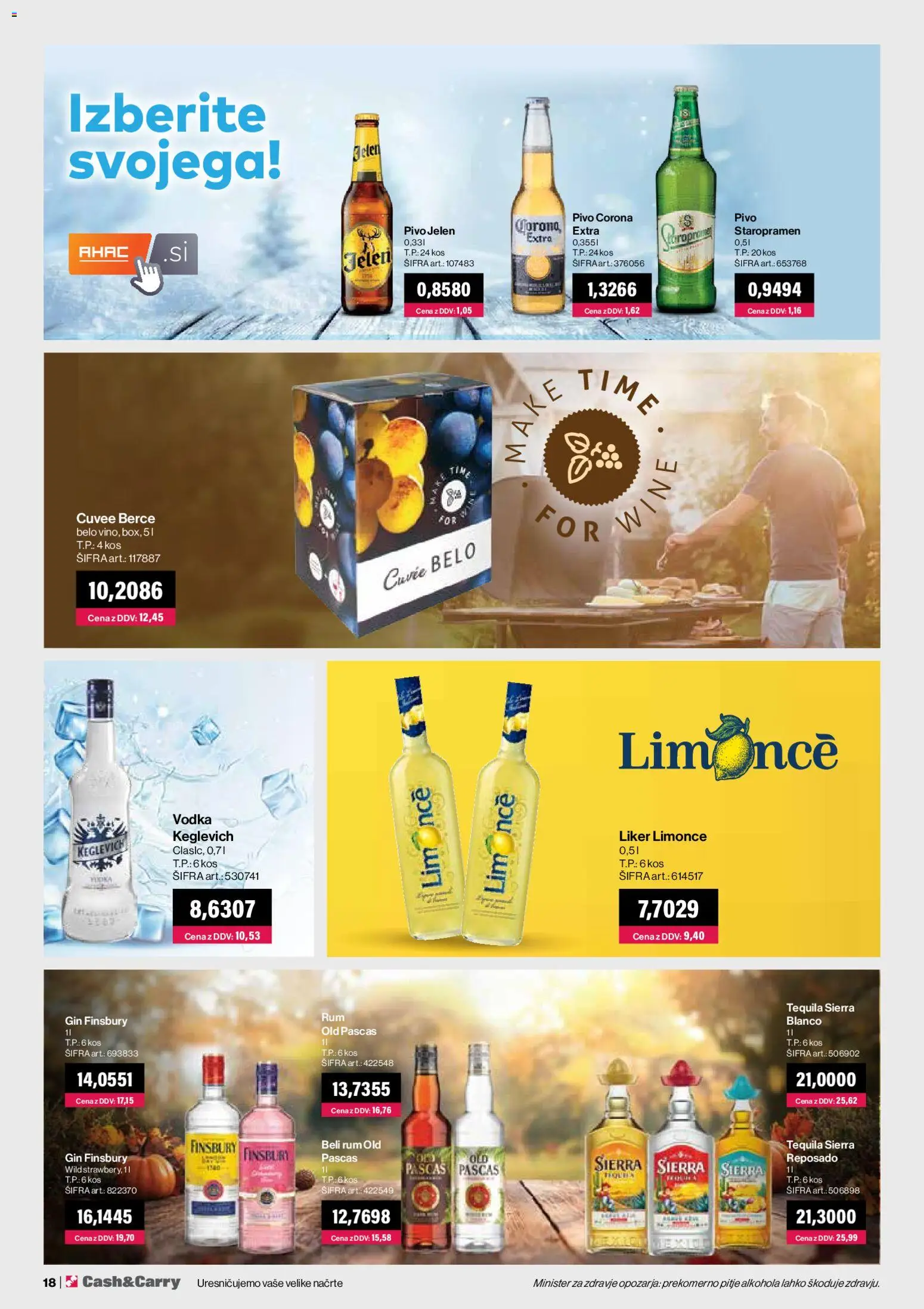 Novi Mercator katalog ponudbe – veljaven od 01.03.2026 | Stran: 18 | Izdelki: Kos, Pivo, Gin, Vodka
