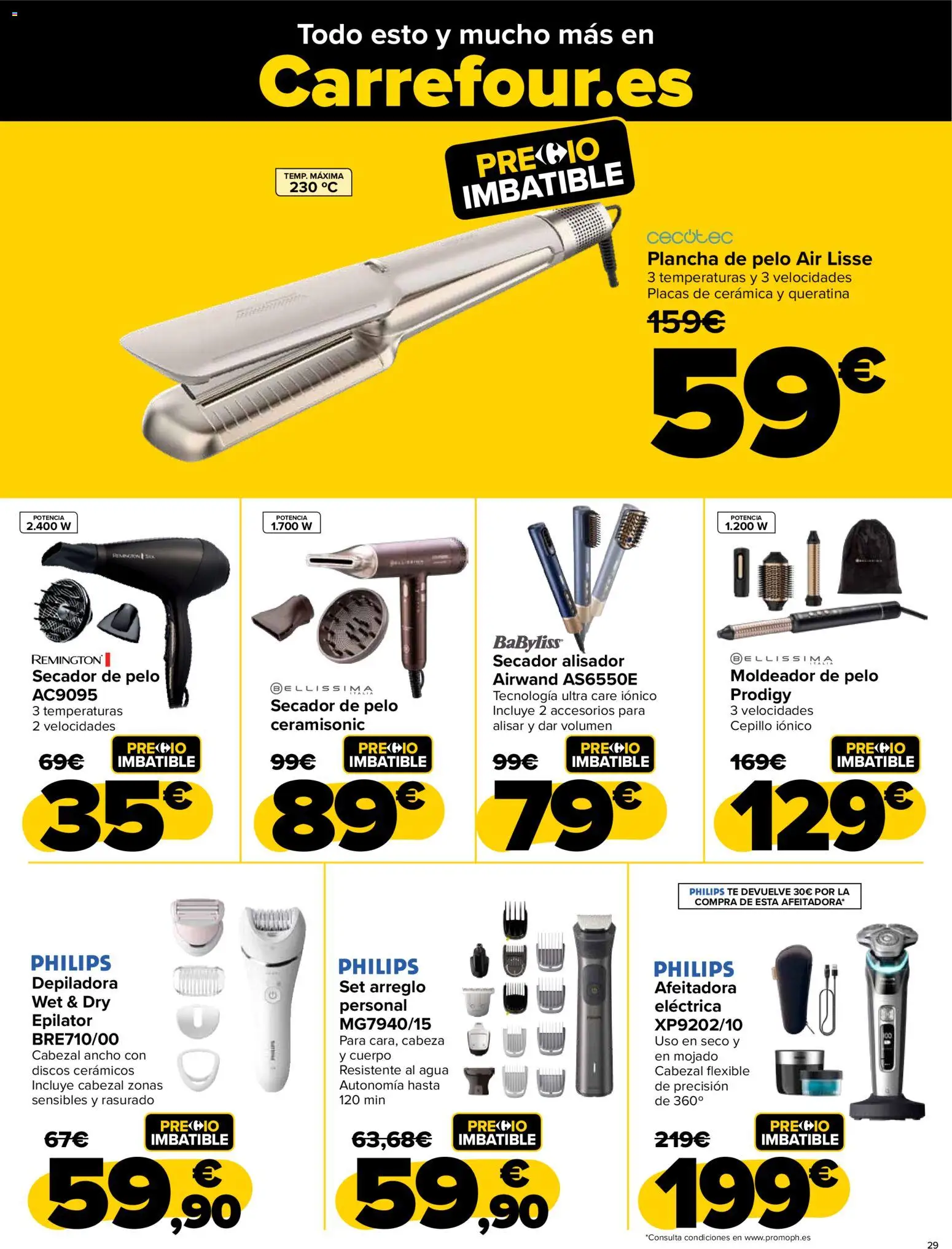 Carrefour - Black Friday │ válido desde el 20.11.2025 | Página: 29 | Productos: Cepillo, Té, Afeitadora, Plancha de pelo