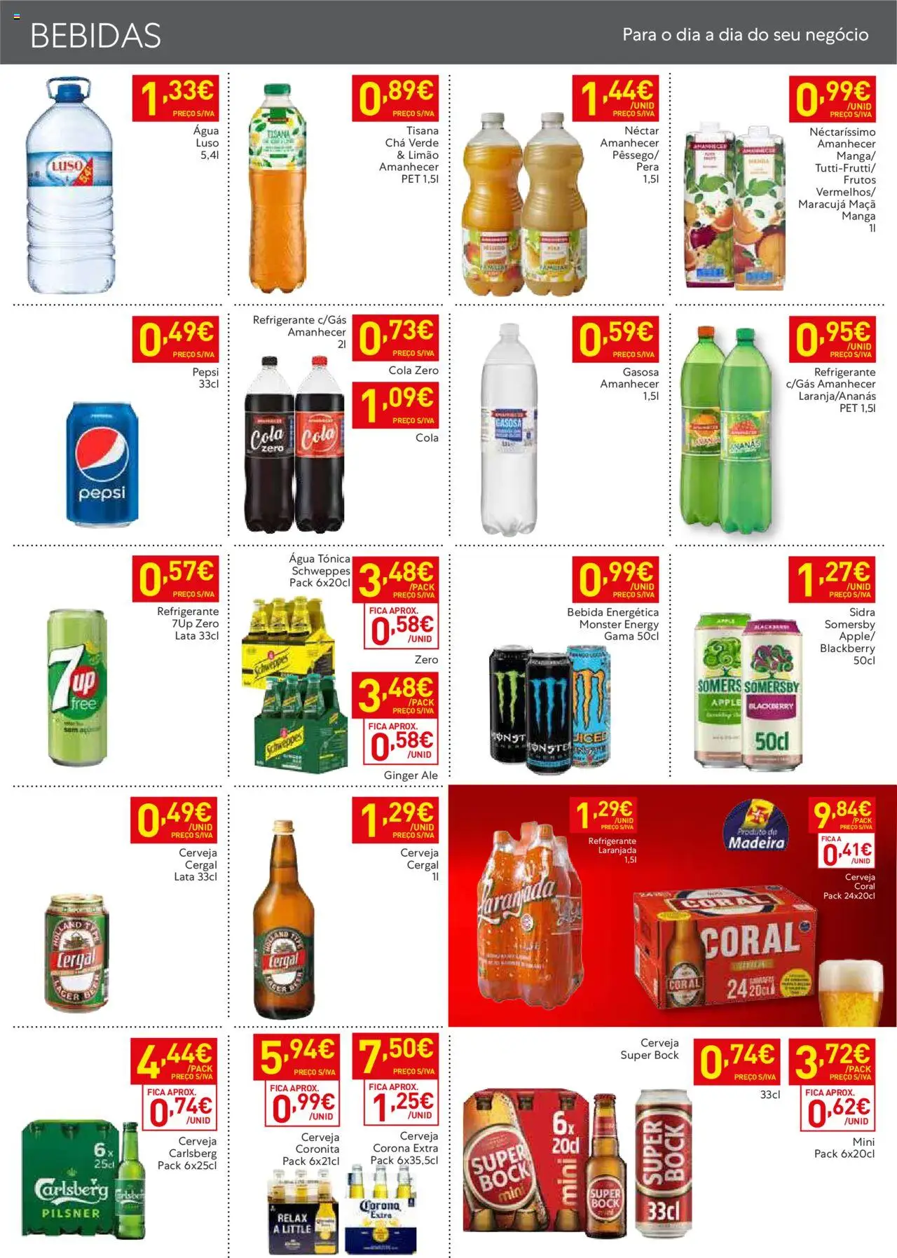 Recheio folheto Madeira │ válido de 19.08.2025 | Página: 12 | Produtos: Cerveja, Somersby, Chá, Bebida