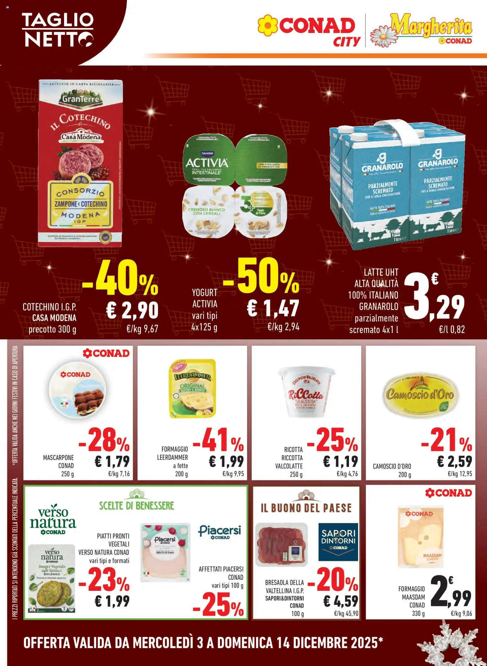 Volantino Conad del 03.12.2025 | Pagina: 8 | Prodotti: Yogurt, Cereali, Latte, Ricotta