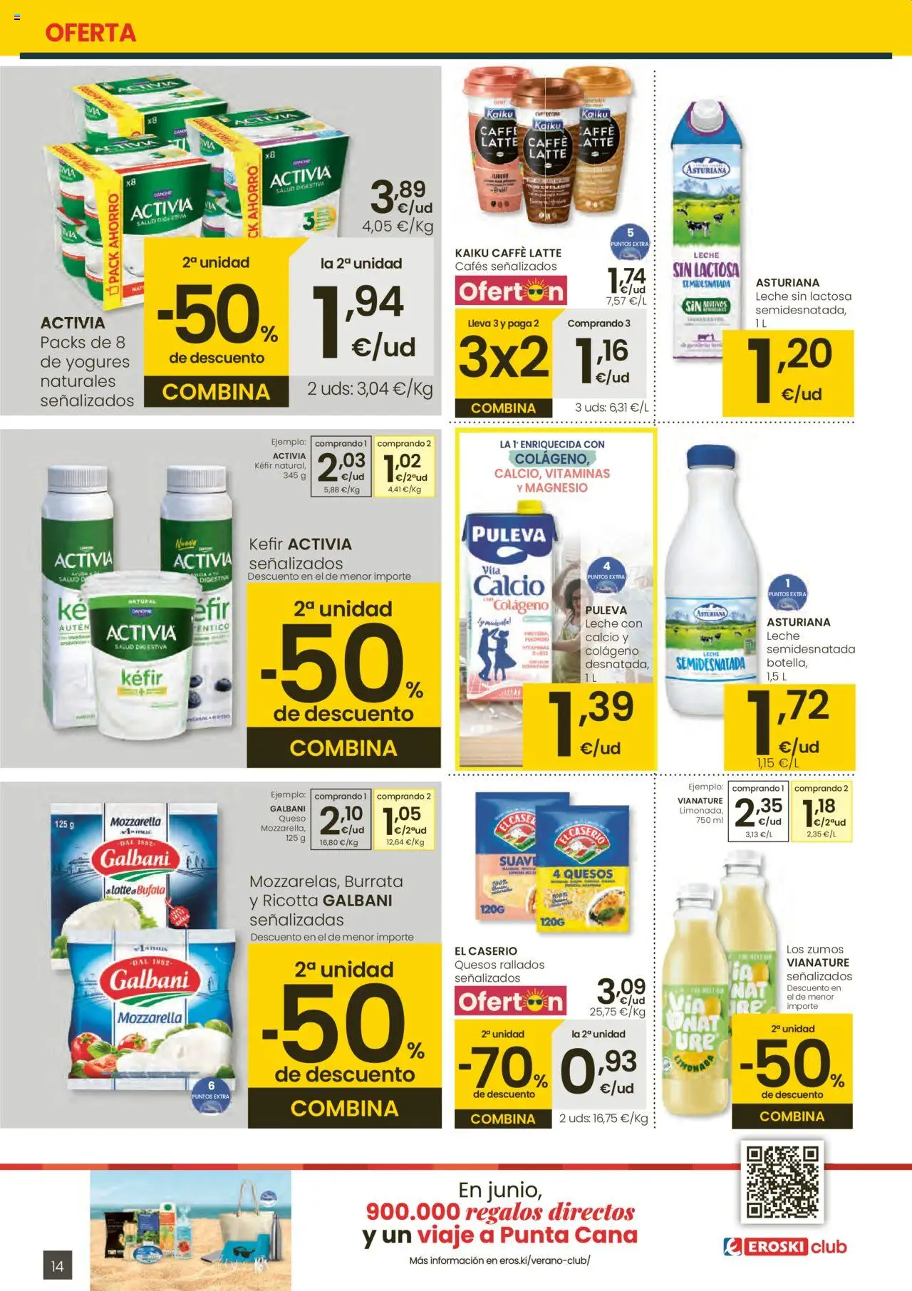 Eroski - Para conquistarte Mercat │ válido desde el 12.06.2025 | Página: 14 | Productos: Leche sin lactosa, Leche, Queso