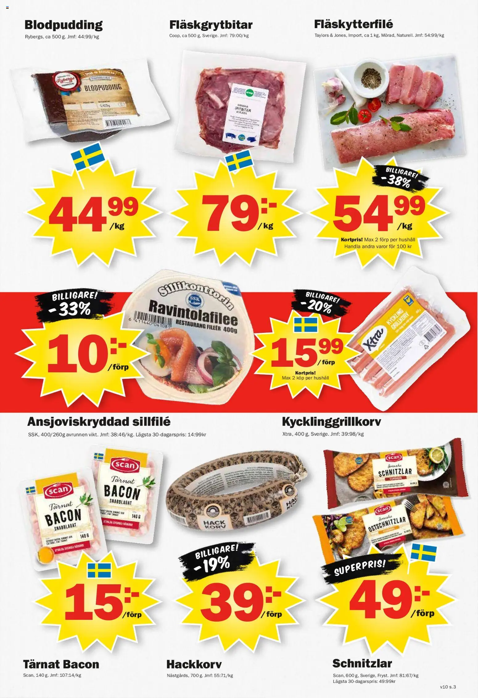 Pekås reklamblad aktuell från 02.03.2026 | Sida: 3 | Produkter: Bacon, Fläskytterfilé