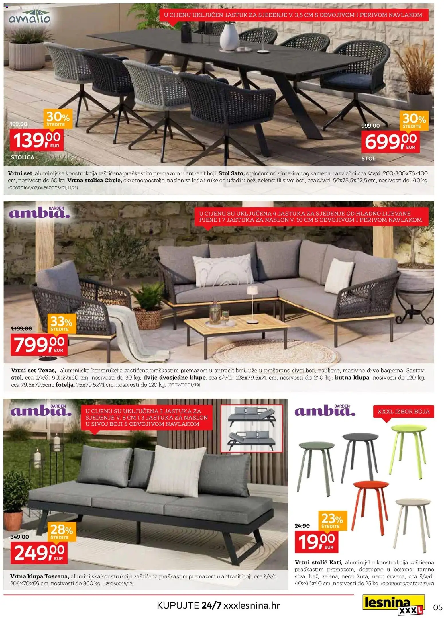 Lesnina katalog | vrijedi od 23.02.2026 | Stranica: 5 | Proizvodi: Jastuk, Stolić, Stol, Stolica